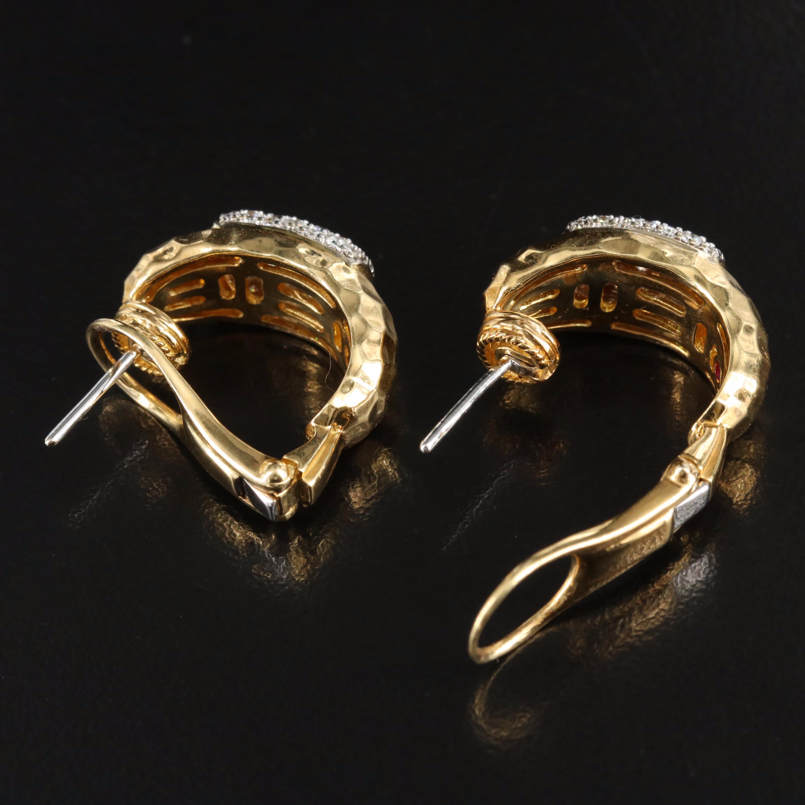 Roberto Coin Martellato 18K 0.97 CTW Diamond Convertible Earrings