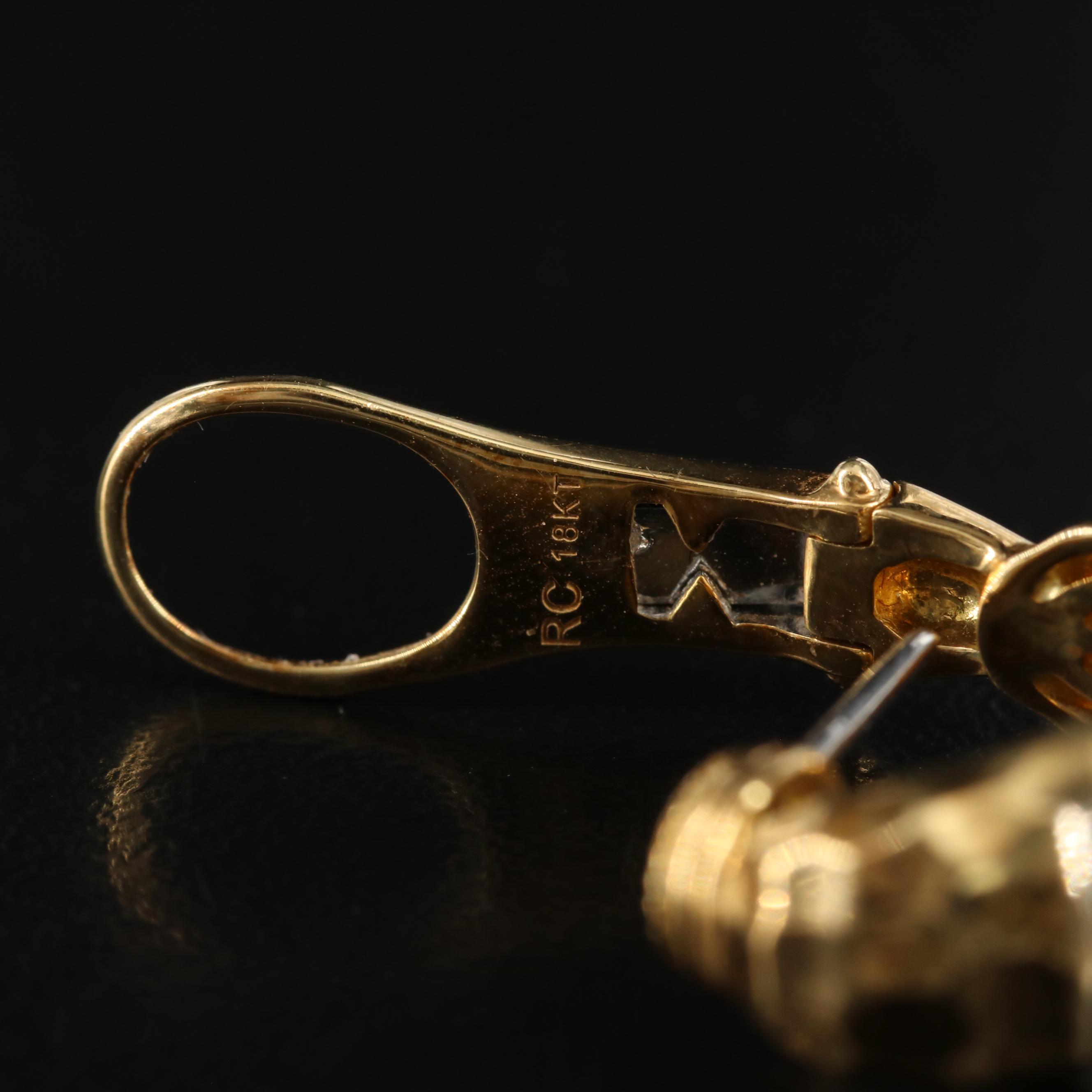 Roberto Coin Martellato 18K 0.97 CTW Diamond Convertible Earrings