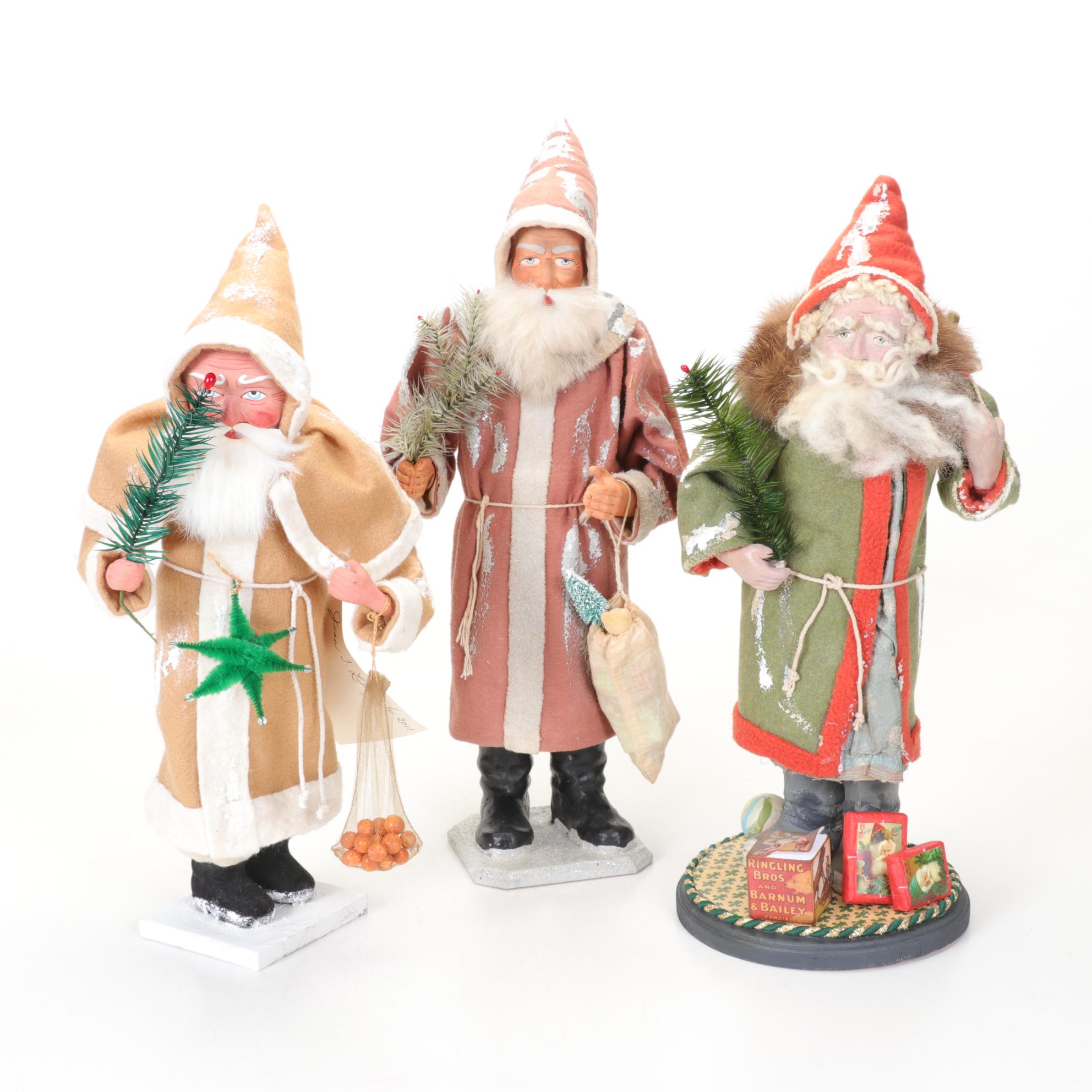 Hand-Crafted Composite Santa Candy Containers