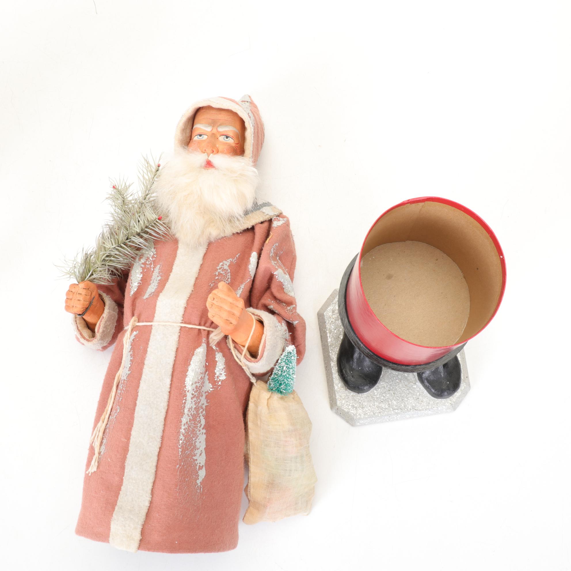 Hand-Crafted Composite Santa Candy Containers