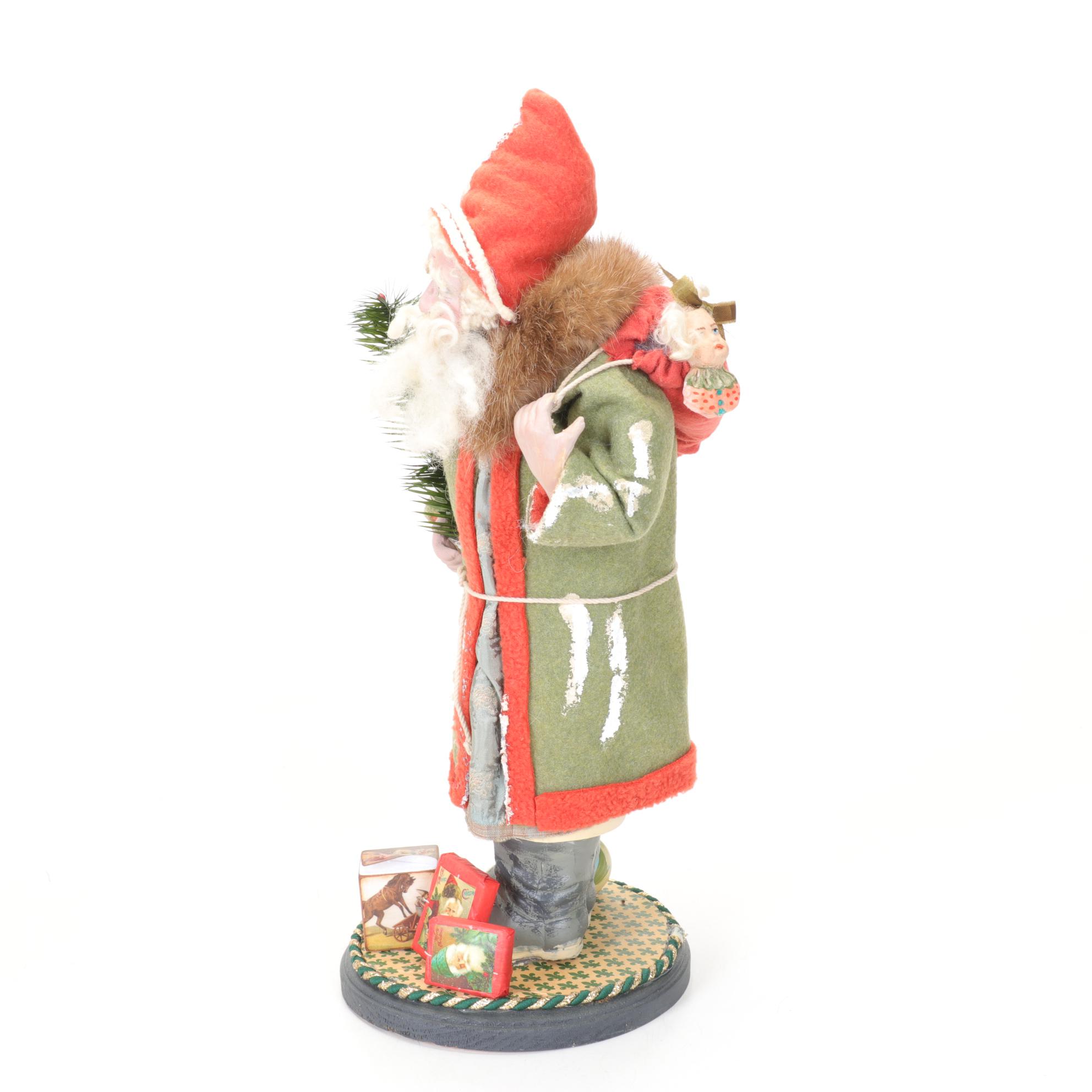 Hand-Crafted Composite Santa Candy Containers