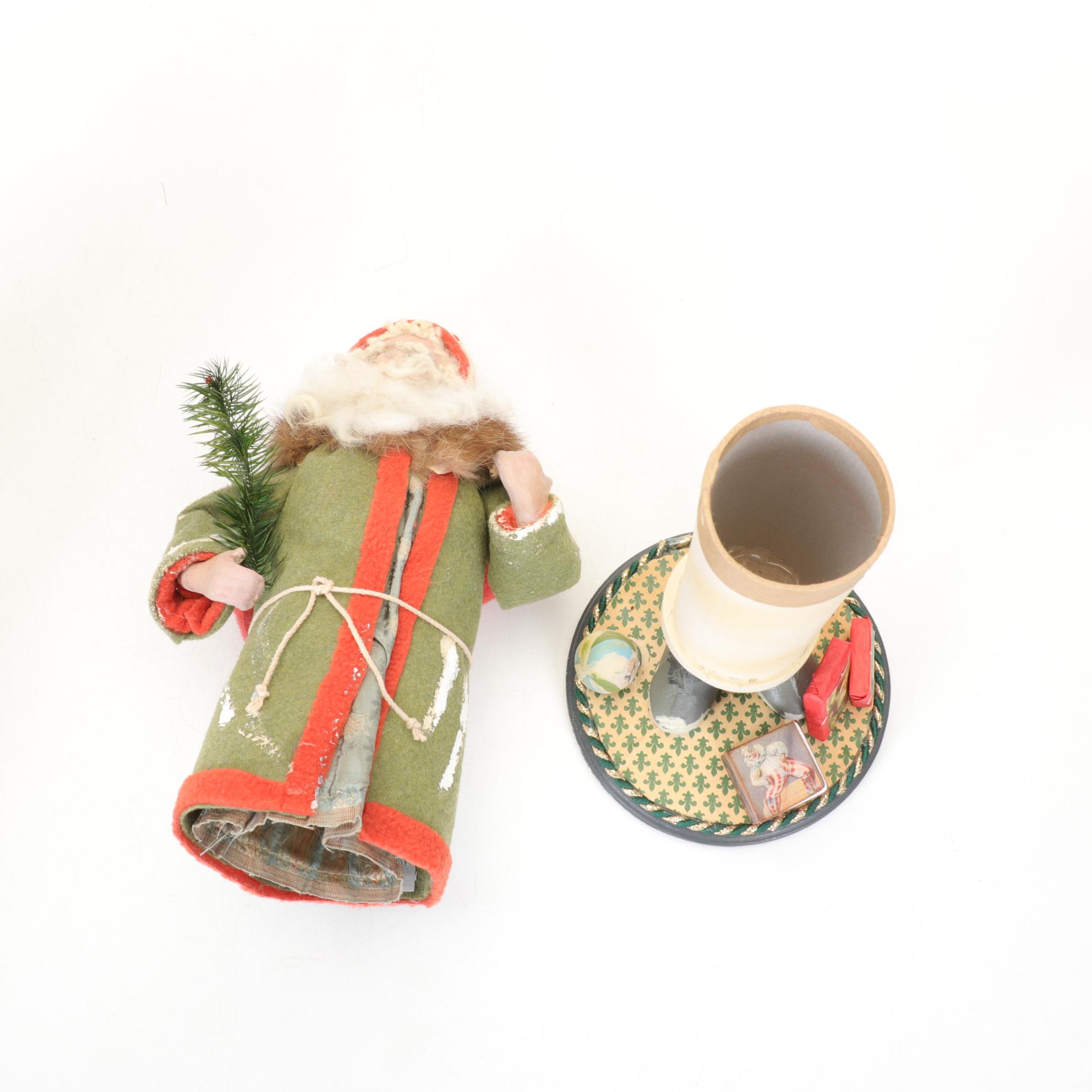 Hand-Crafted Composite Santa Candy Containers