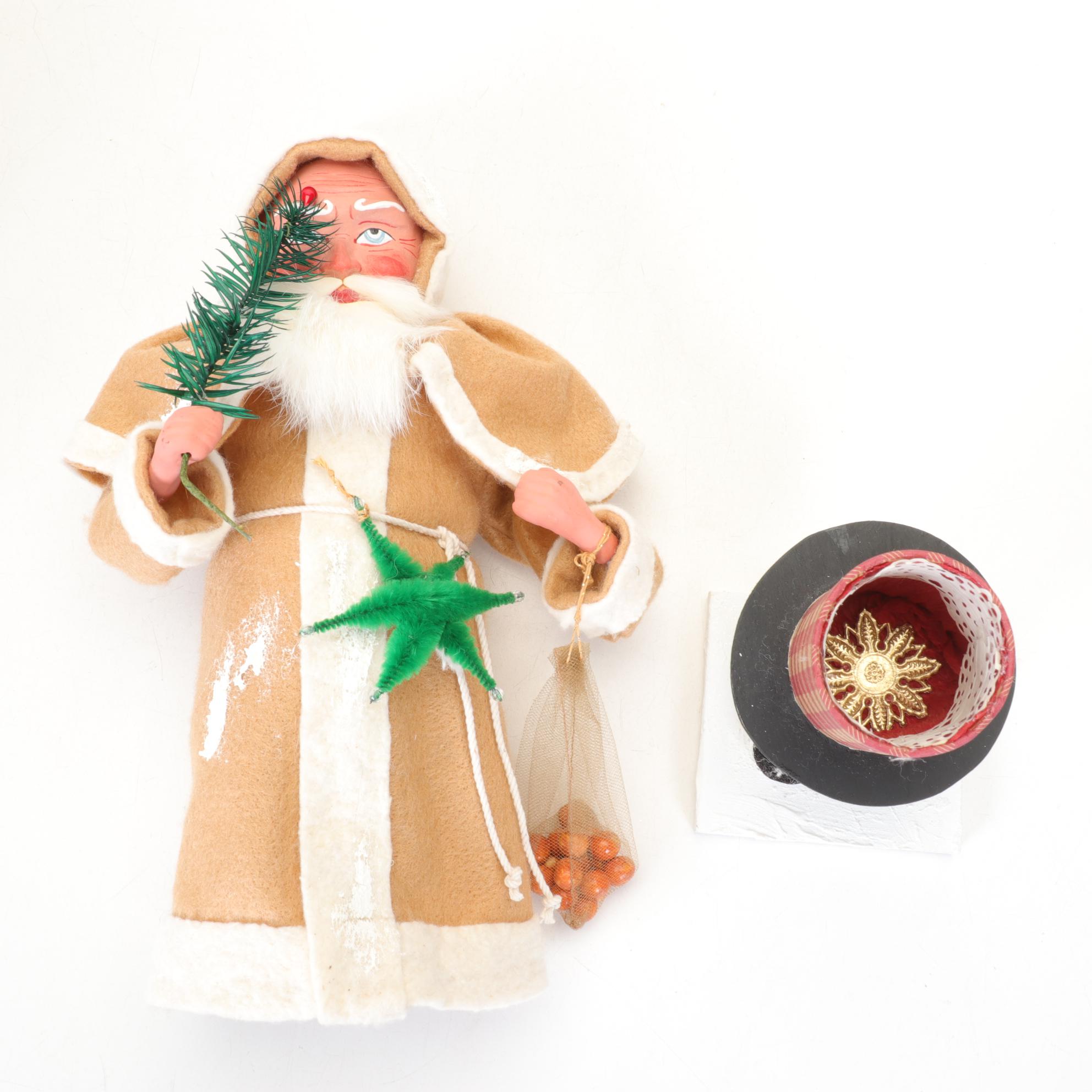 Hand-Crafted Composite Santa Candy Containers