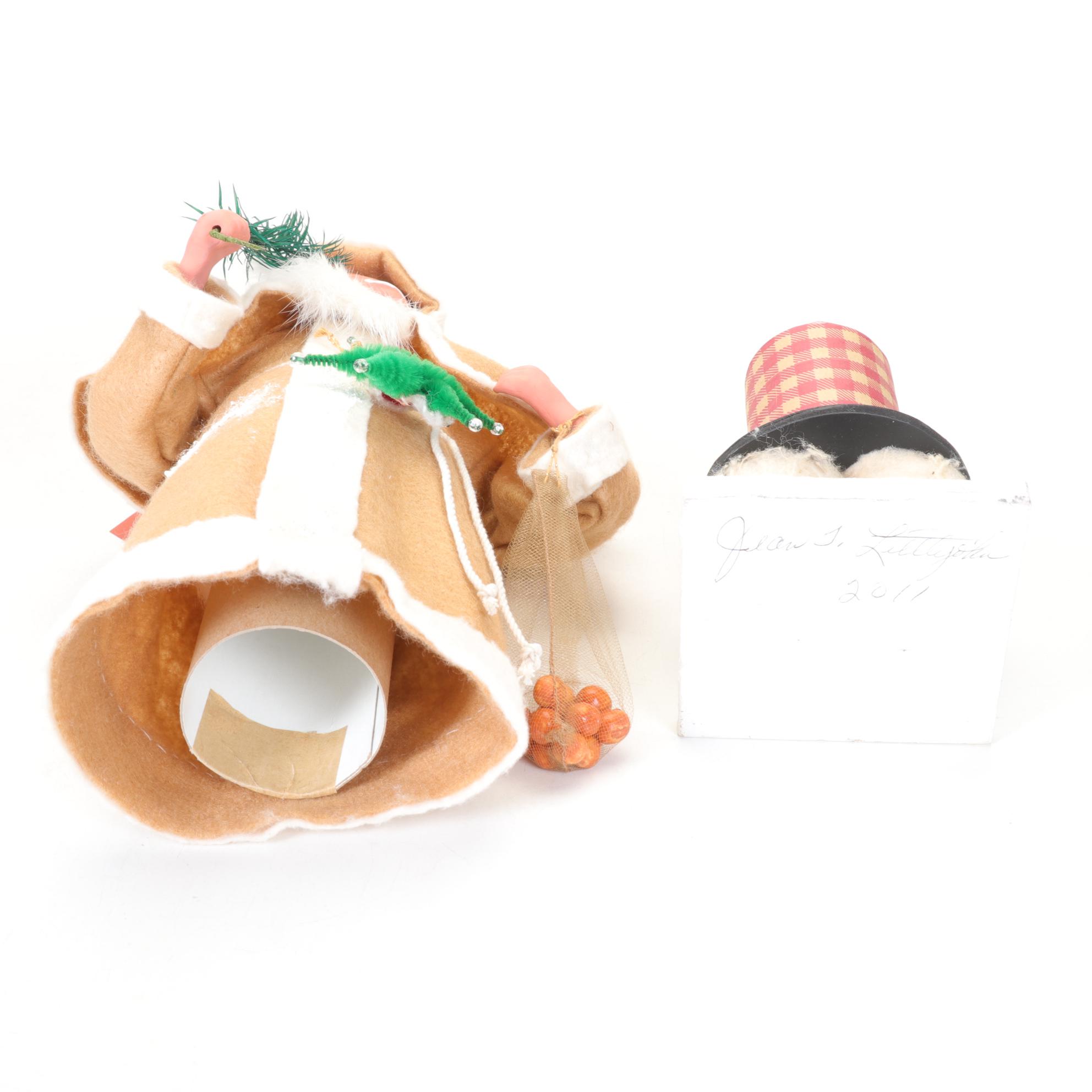 Hand-Crafted Composite Santa Candy Containers