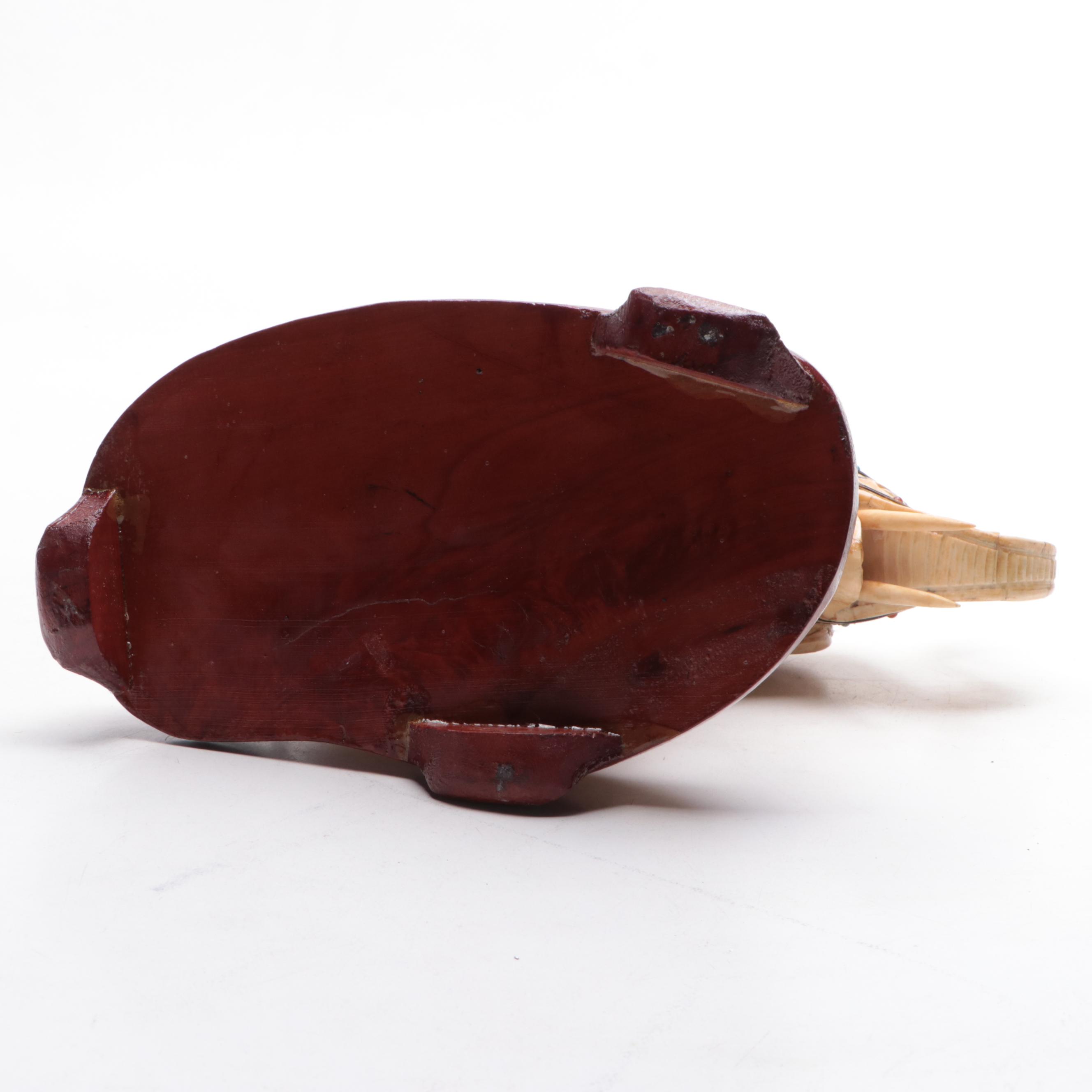 Bone Tessellated Elephant with Glass Gems, Cannetille and Wirework Metal Saddle