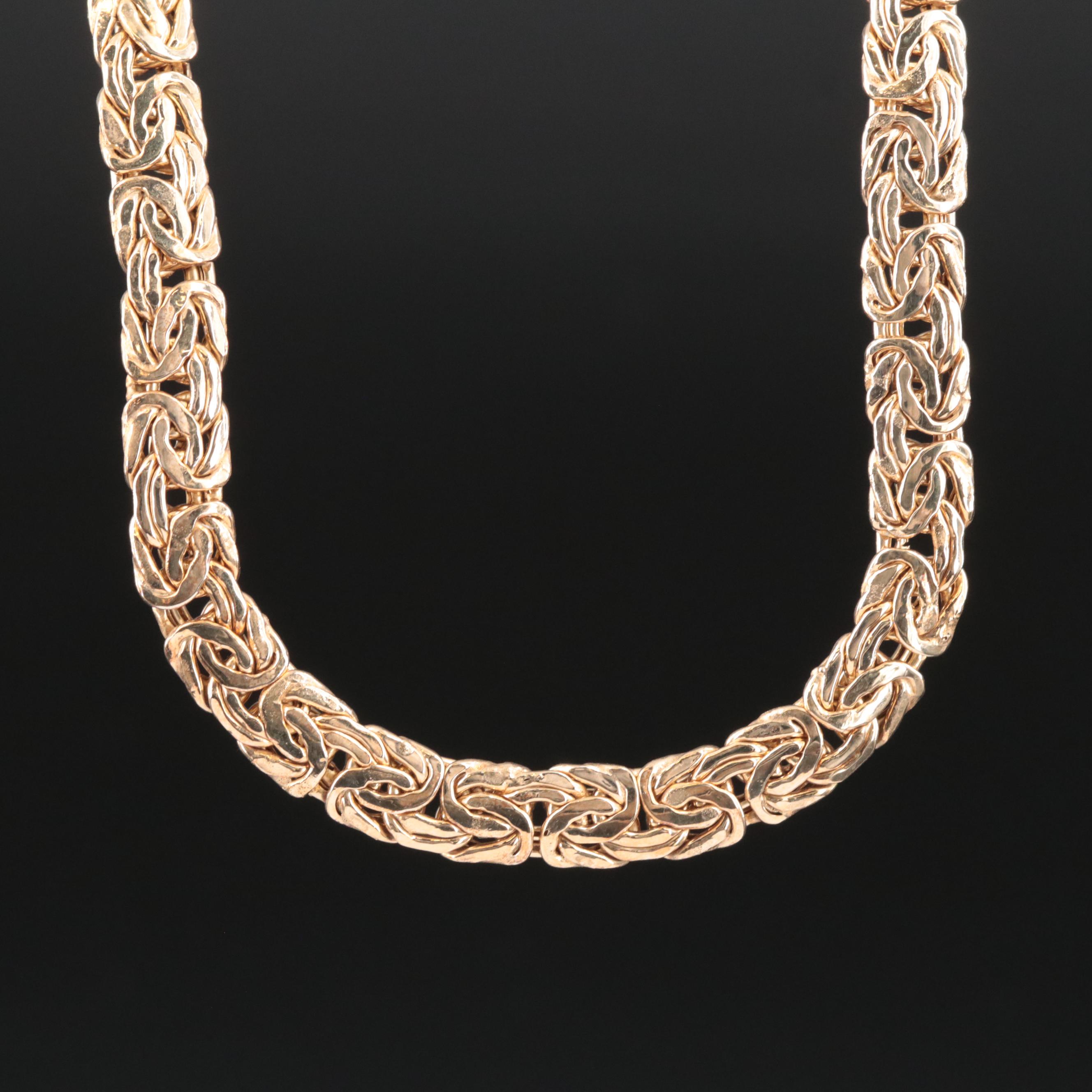 Sterling Flat Byzantine Chain Necklace