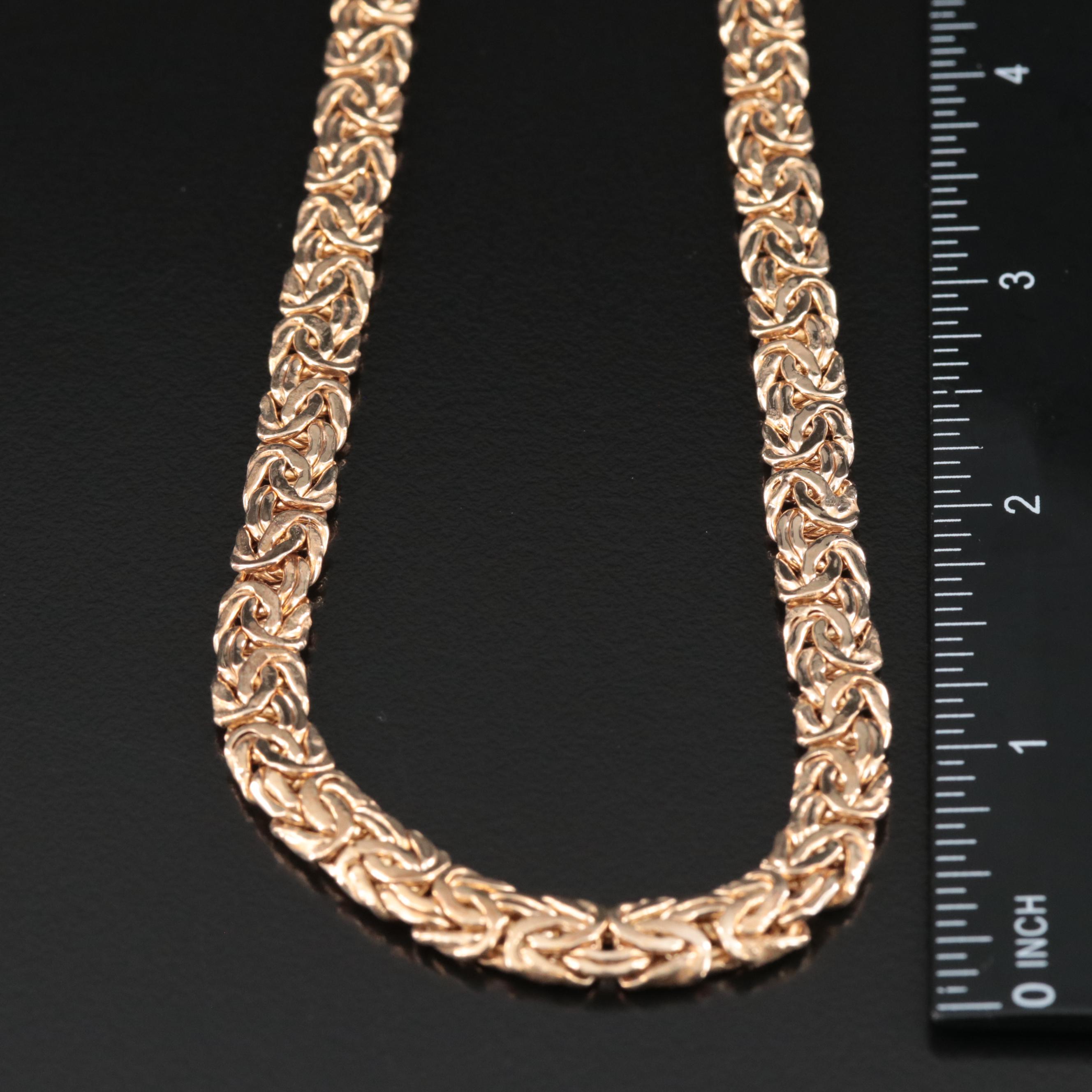 Sterling Flat Byzantine Chain Necklace