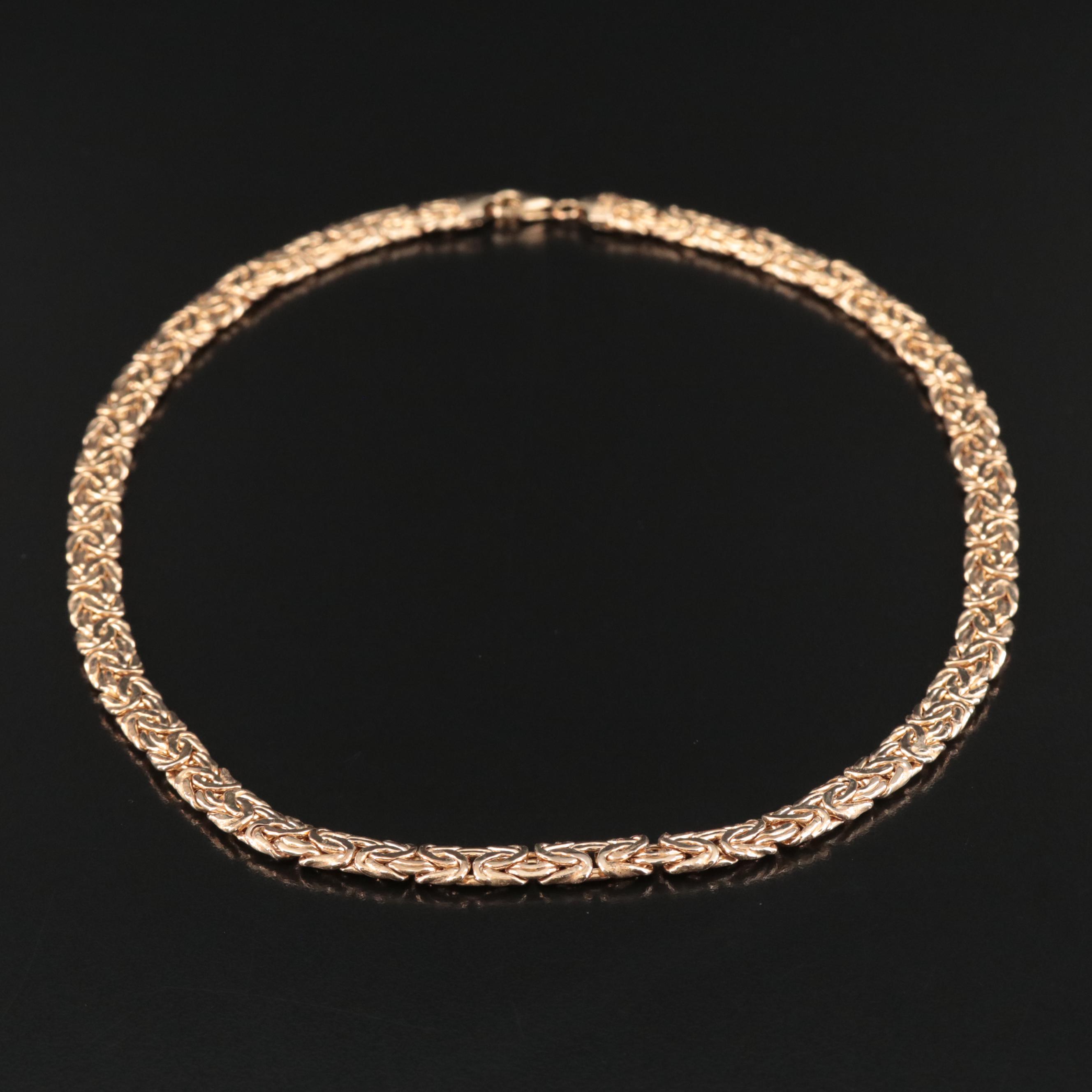 Sterling Flat Byzantine Chain Necklace