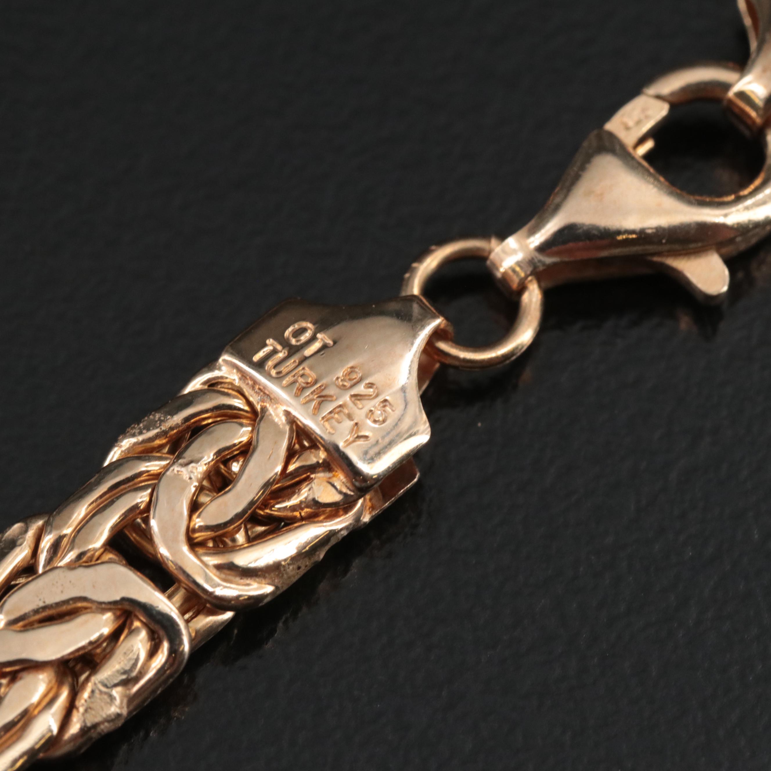 Sterling Flat Byzantine Chain Necklace