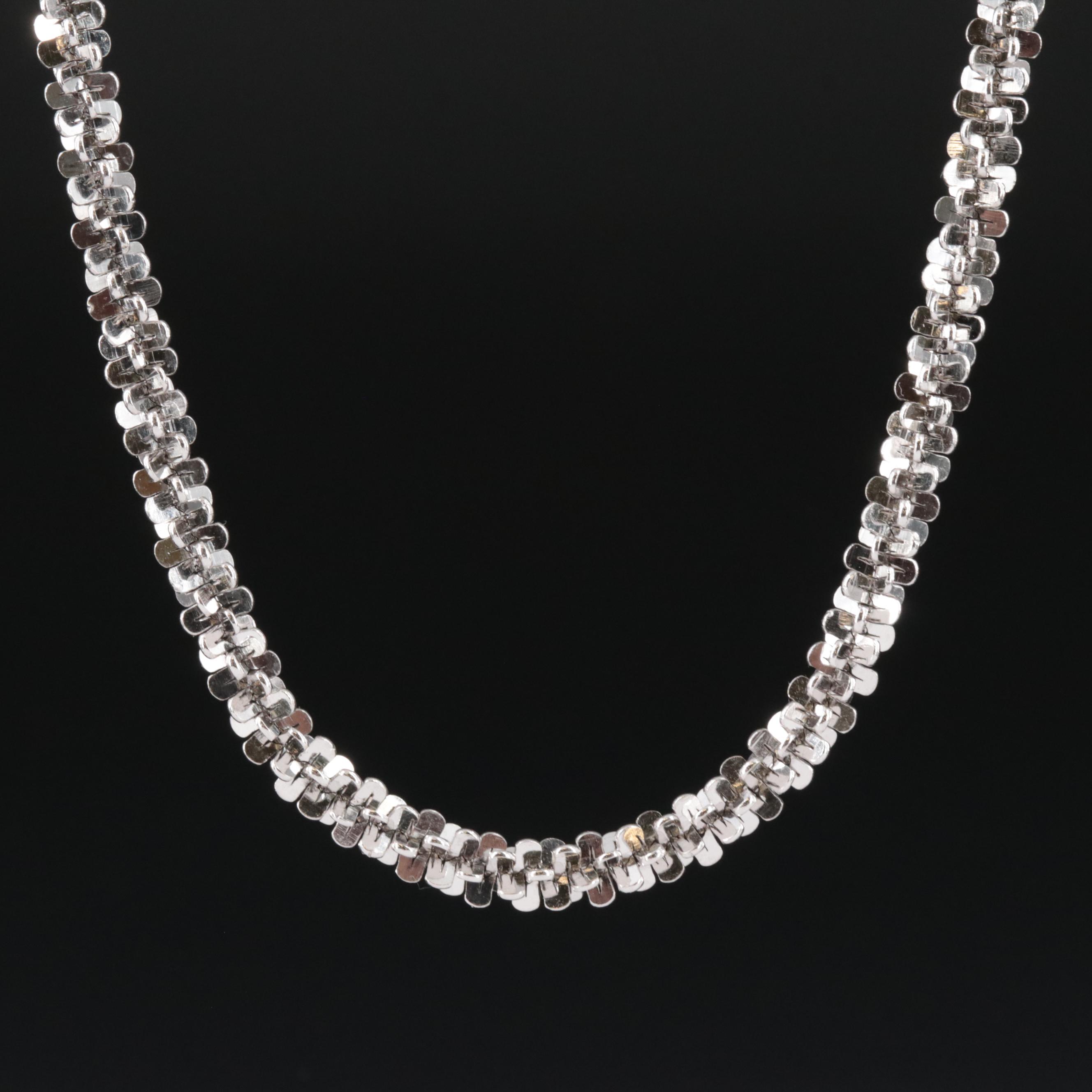 Milor Italian Sterling Sparkle Chain Necklace
