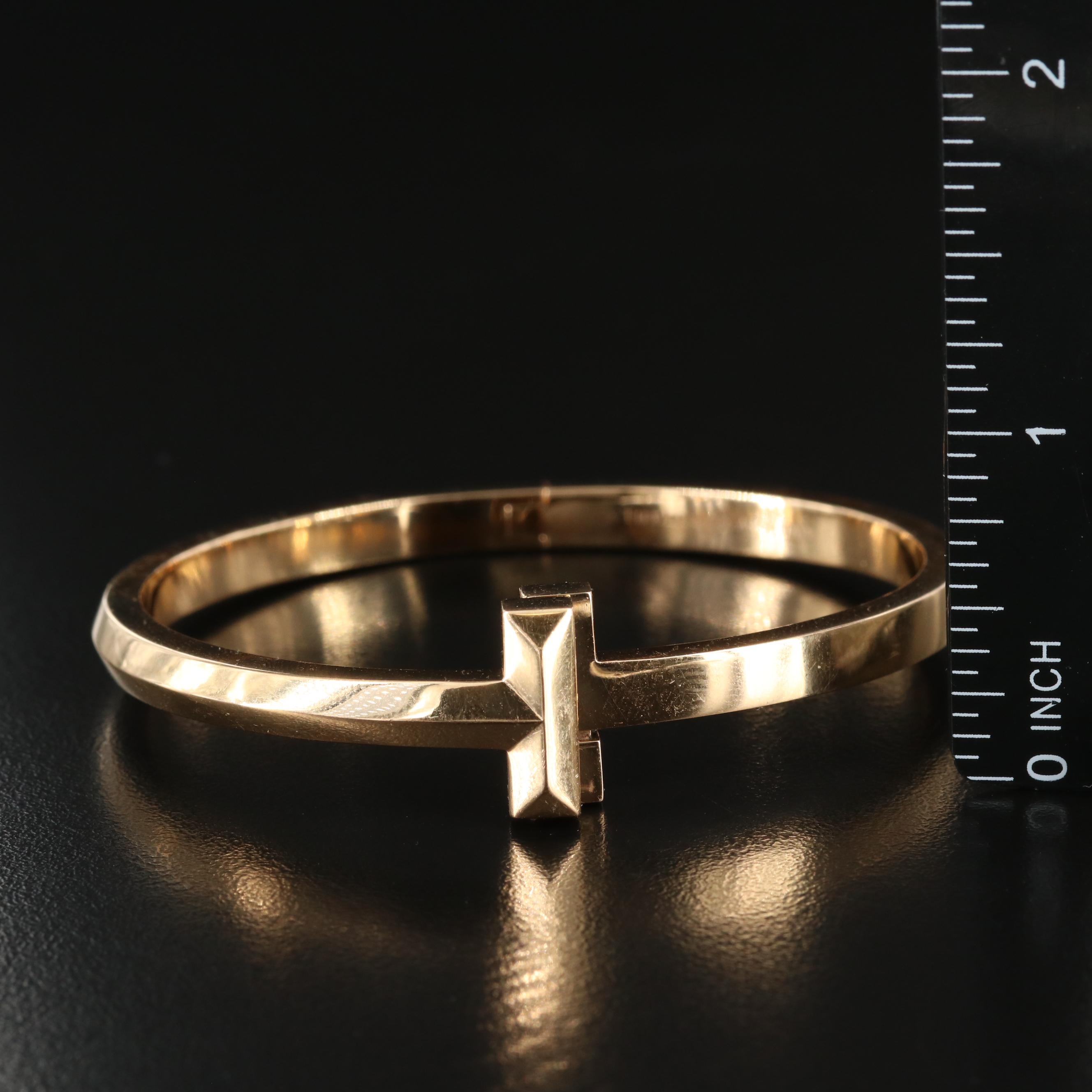 Tiffany & Co. "Tiffany T" T1 Hinged 18K Rose Gold Bracelet