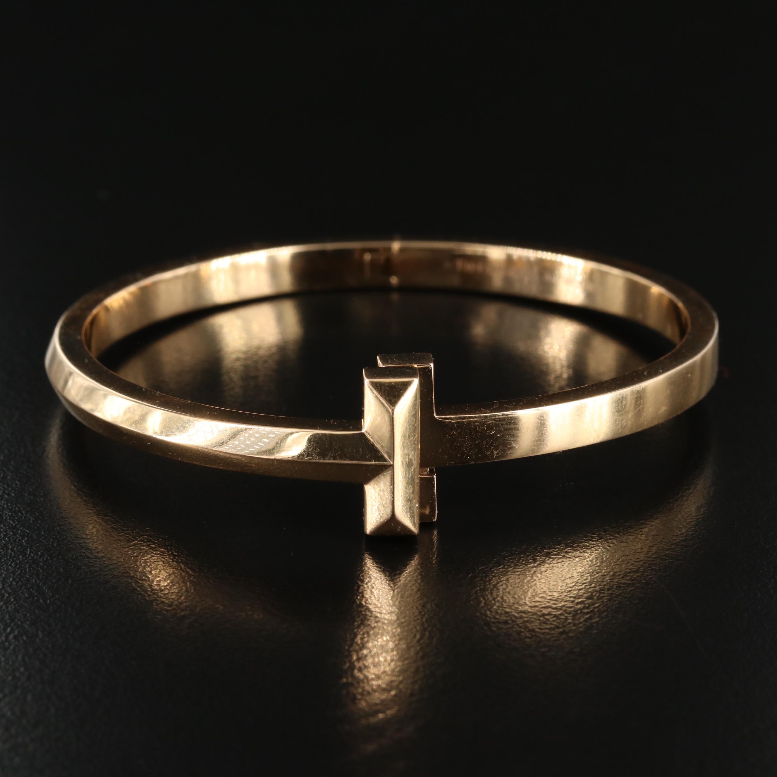 Tiffany & Co. "Tiffany T" T1 Hinged 18K Rose Gold Bracelet