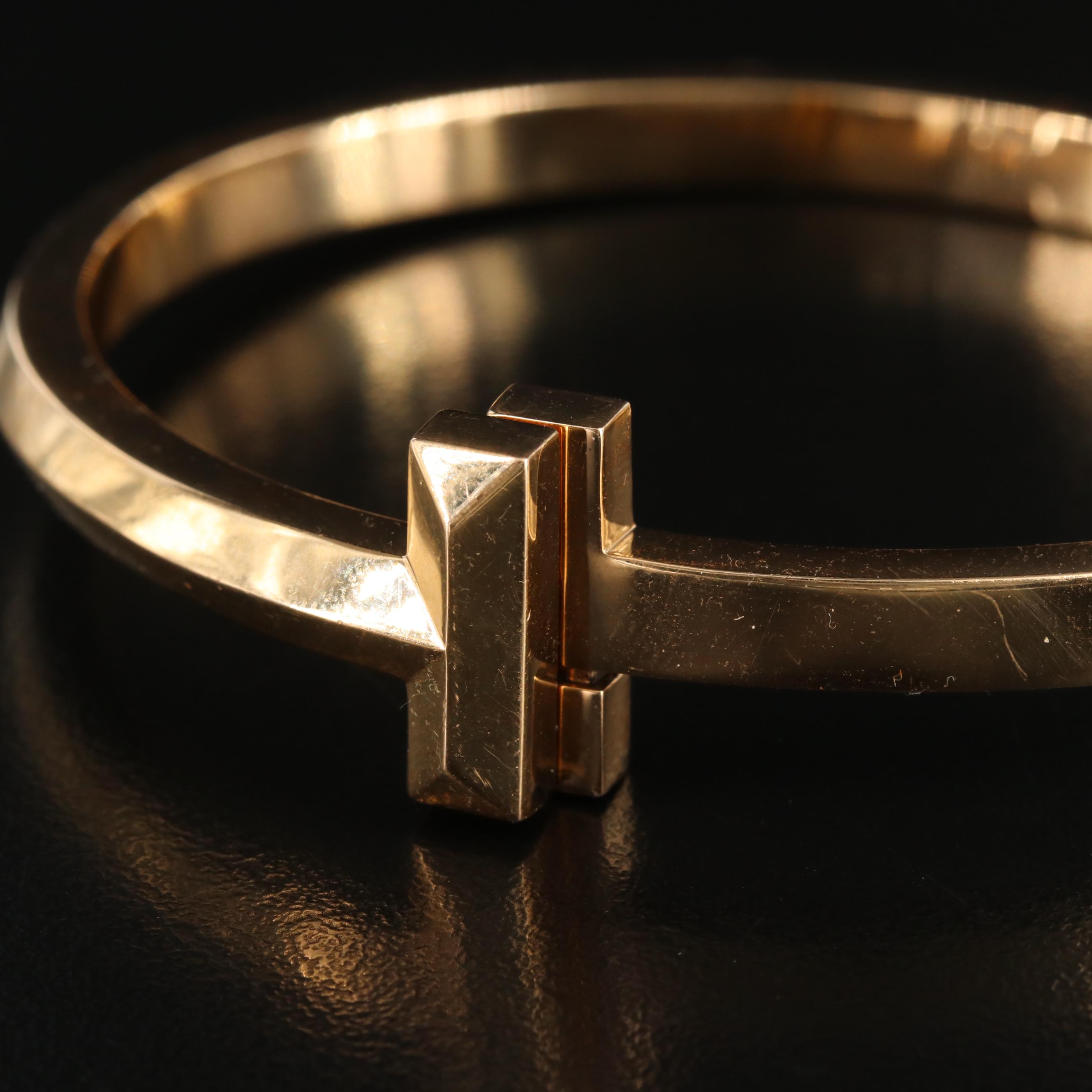 Tiffany & Co. "Tiffany T" T1 Hinged 18K Rose Gold Bracelet