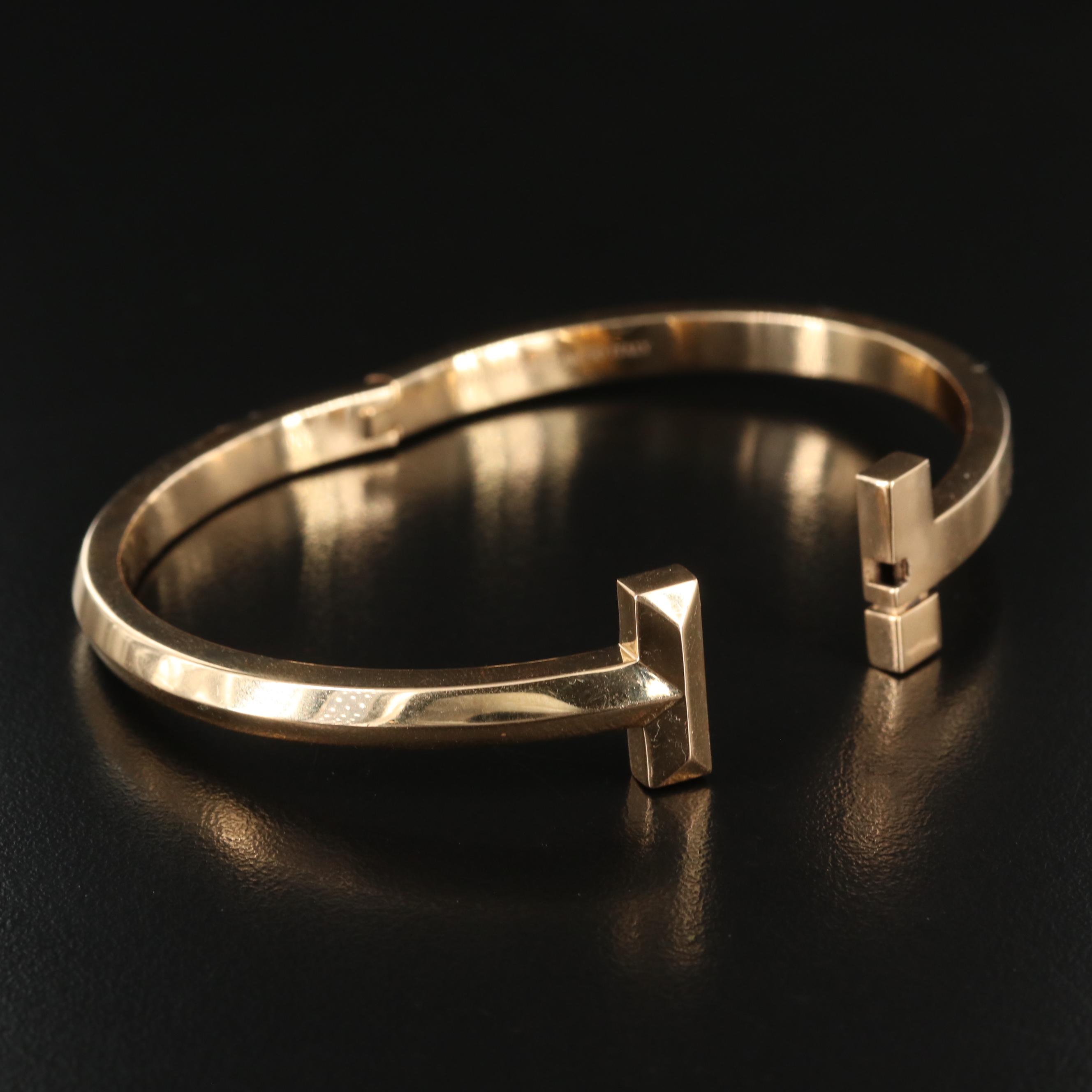 Tiffany & Co. "Tiffany T" T1 Hinged 18K Rose Gold Bracelet