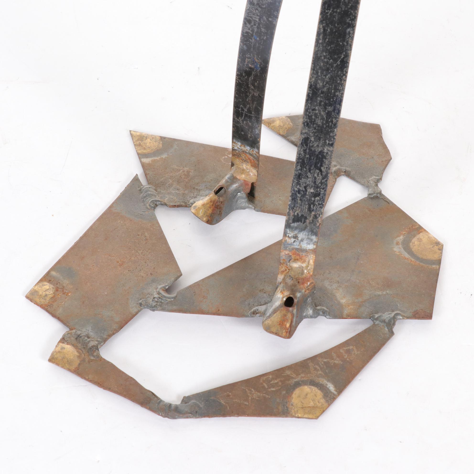 Bob Ragland Welded Metal Sculpture Of Golfing Figure, Late 20th Century