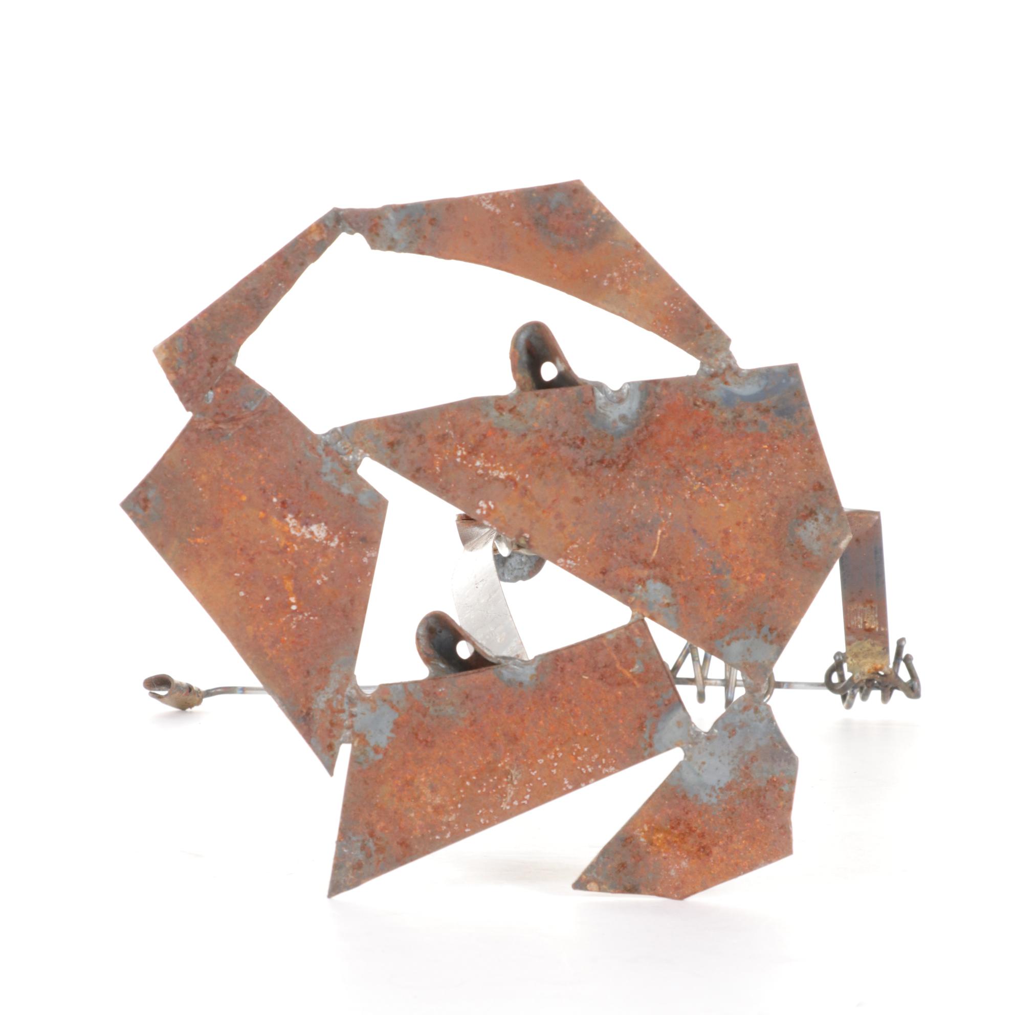 Bob Ragland Welded Metal Sculpture Of Golfing Figure, Late 20th Century