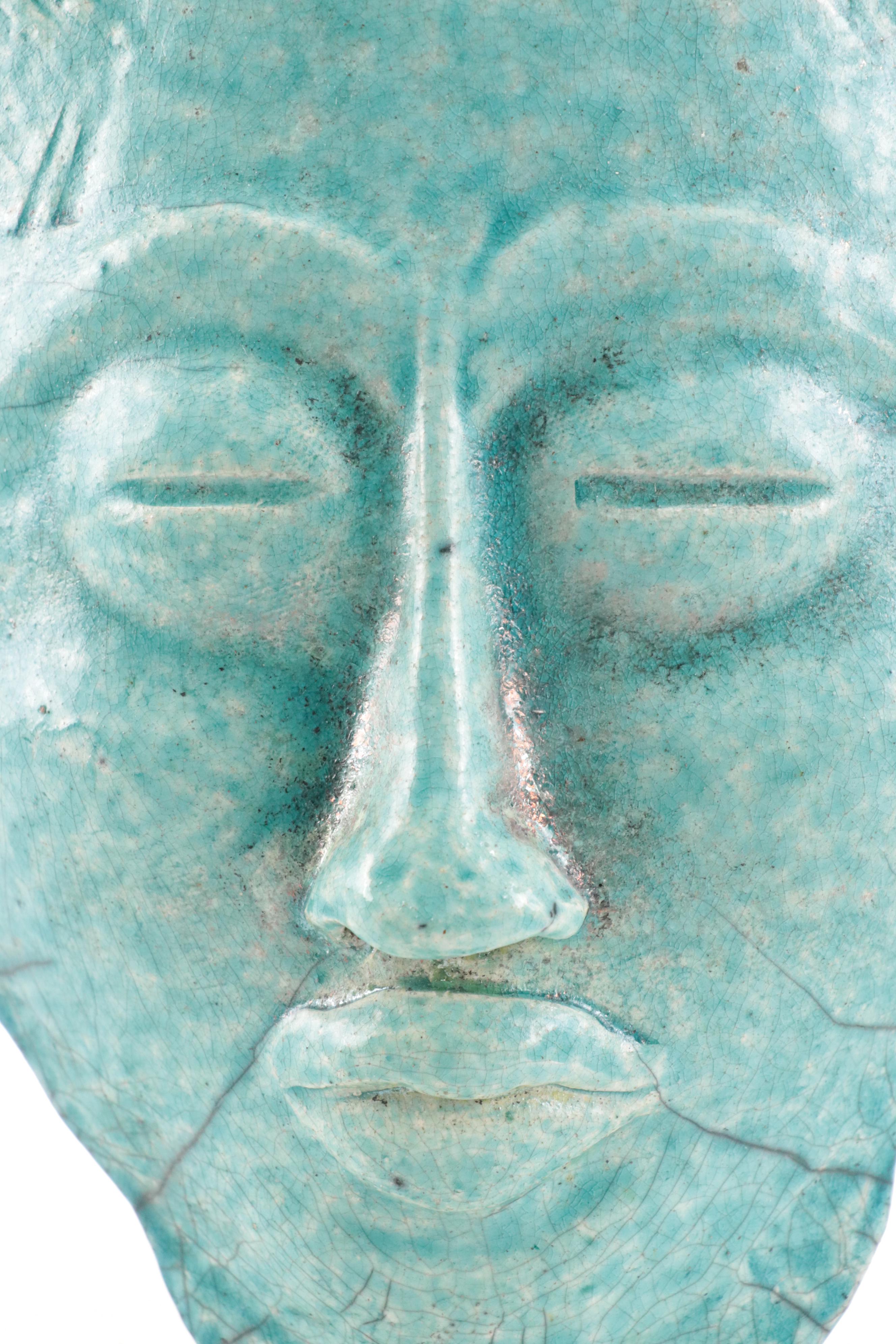 Diane Braben Pasley Ceramic Mask with Metal Buddha Silhouette