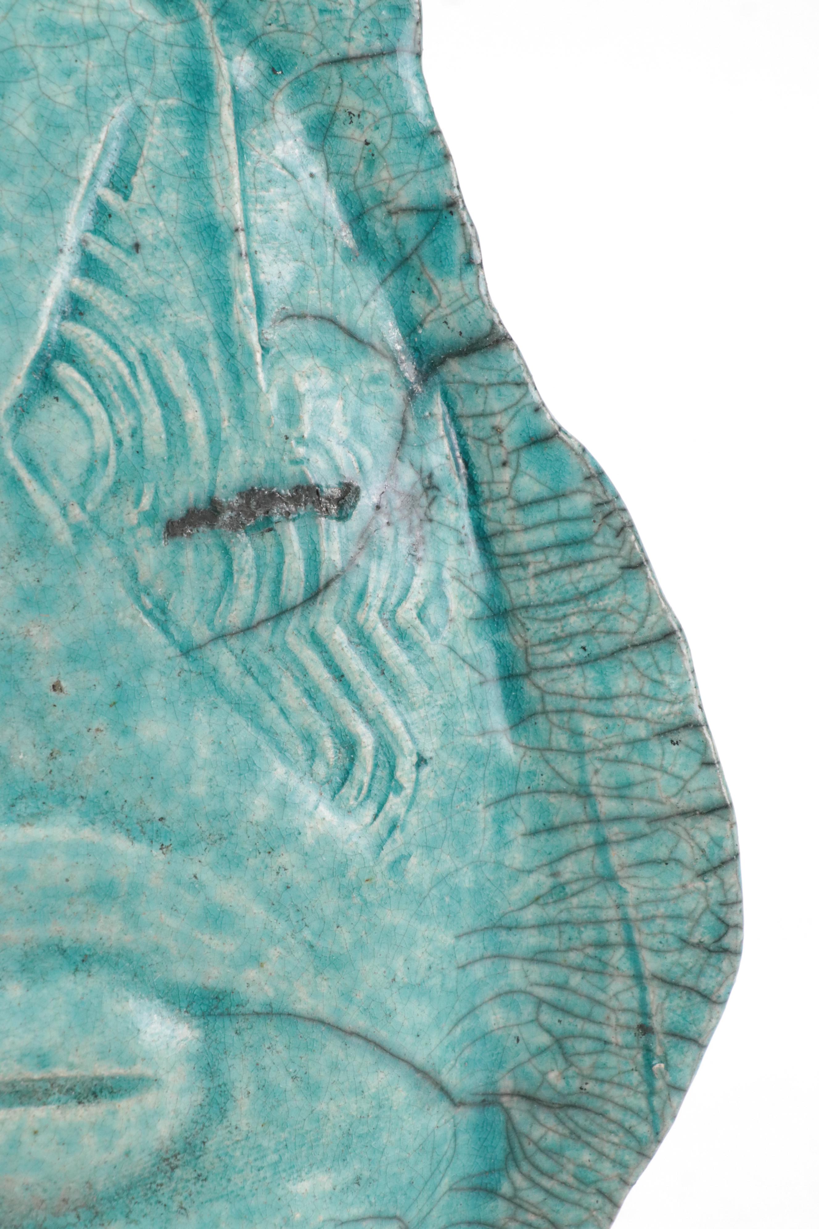 Diane Braben Pasley Ceramic Mask with Metal Buddha Silhouette