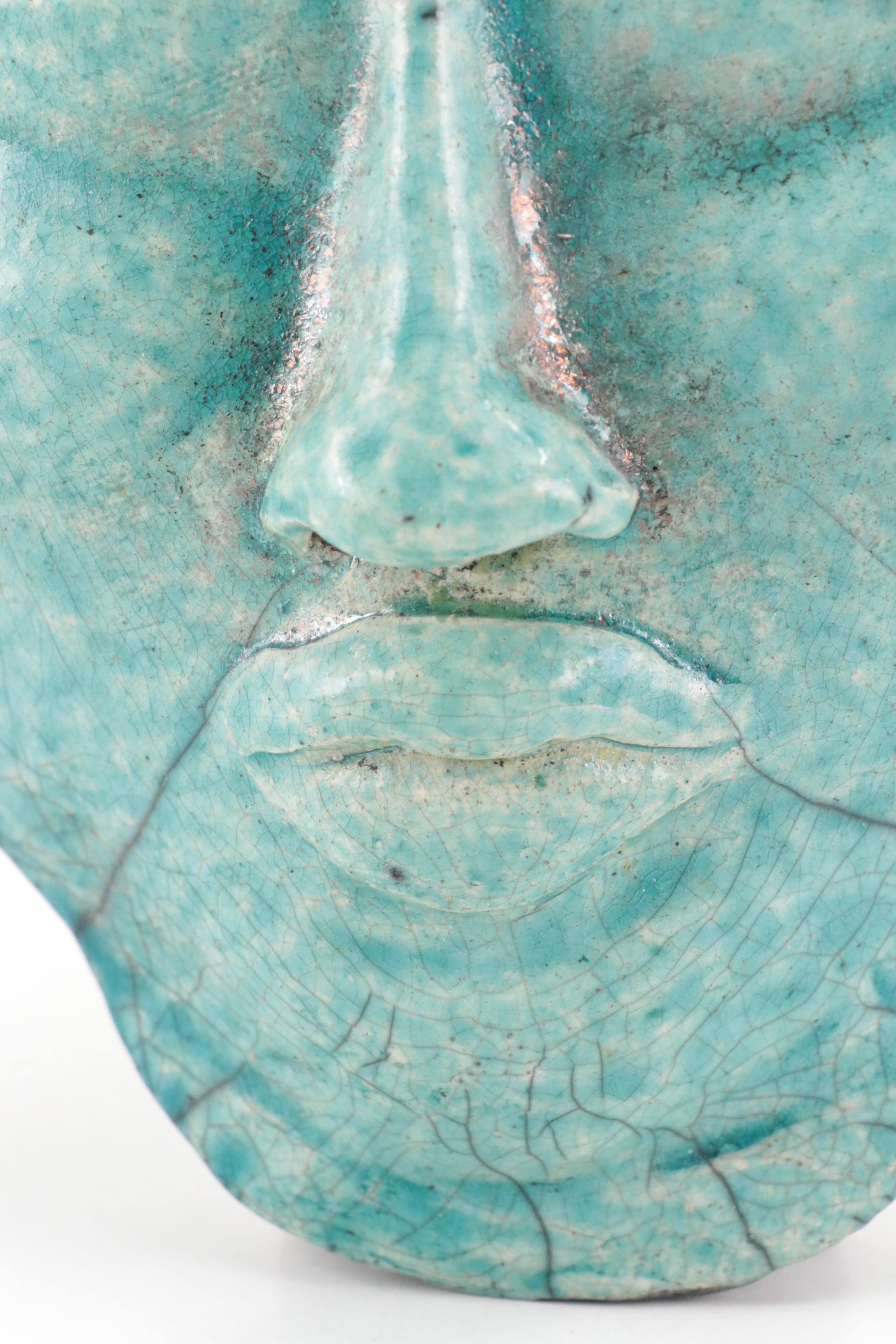 Diane Braben Pasley Ceramic Mask with Metal Buddha Silhouette