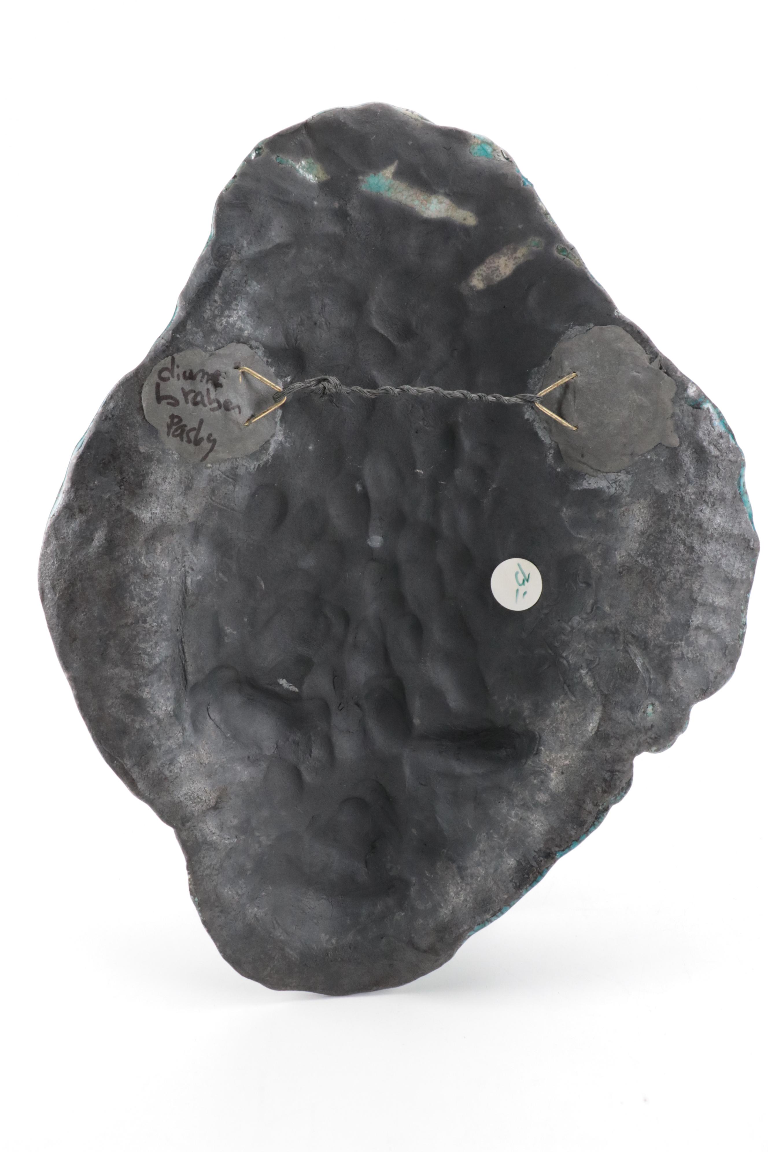 Diane Braben Pasley Ceramic Mask with Metal Buddha Silhouette