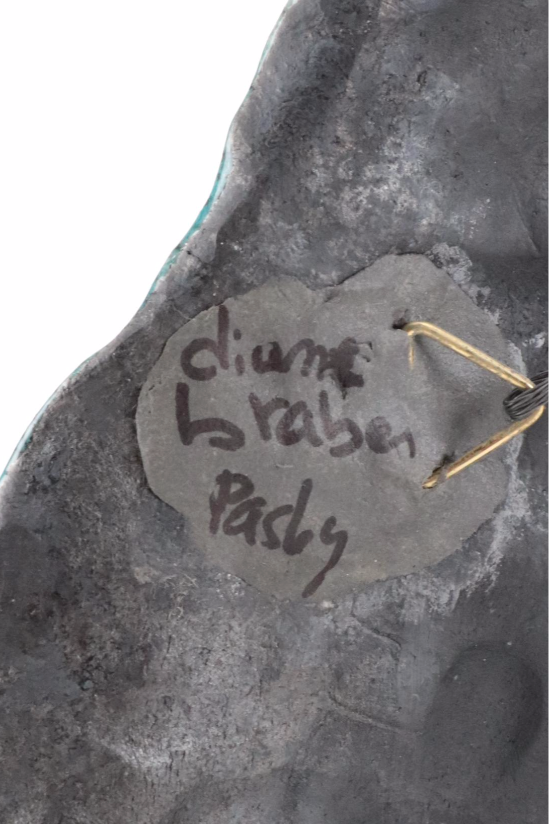 Diane Braben Pasley Ceramic Mask with Metal Buddha Silhouette