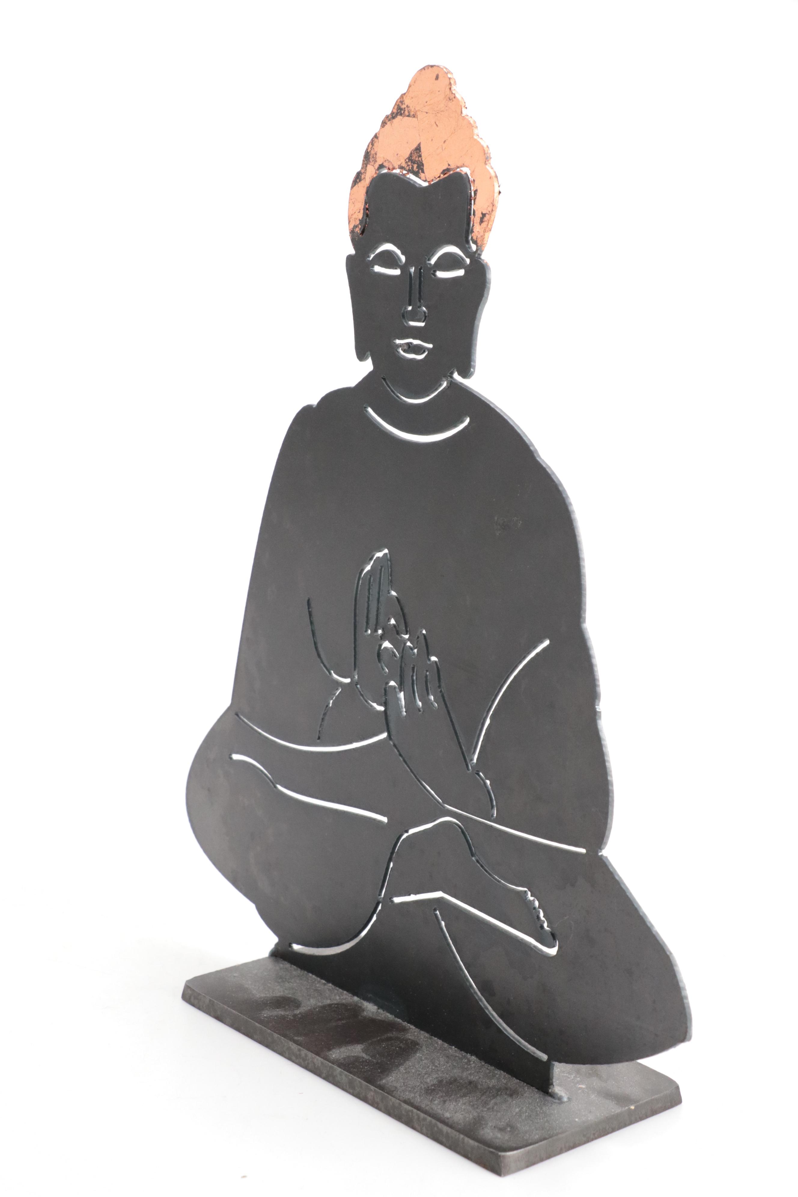 Diane Braben Pasley Ceramic Mask with Metal Buddha Silhouette