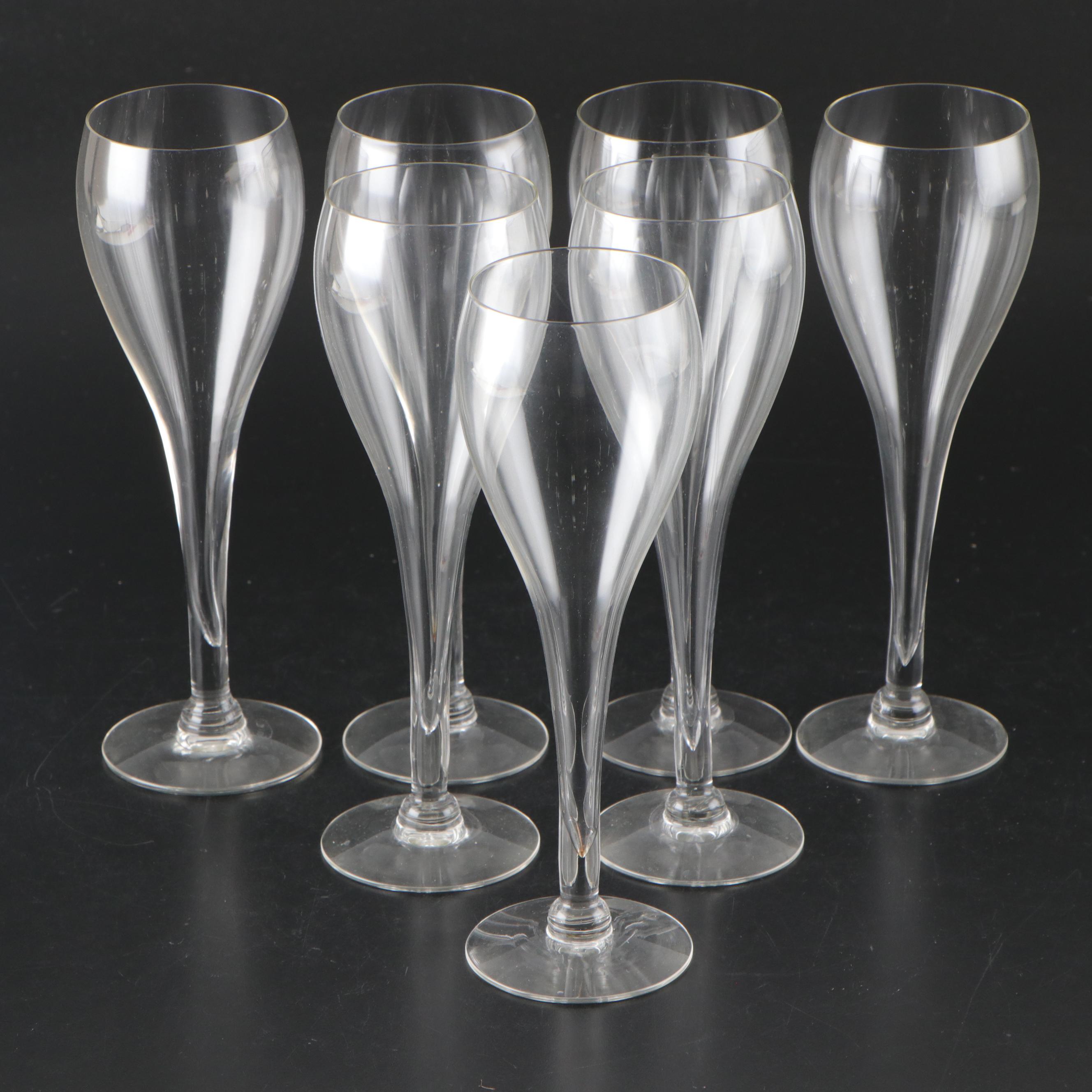 Glass Teardrop Champagne Flutes
