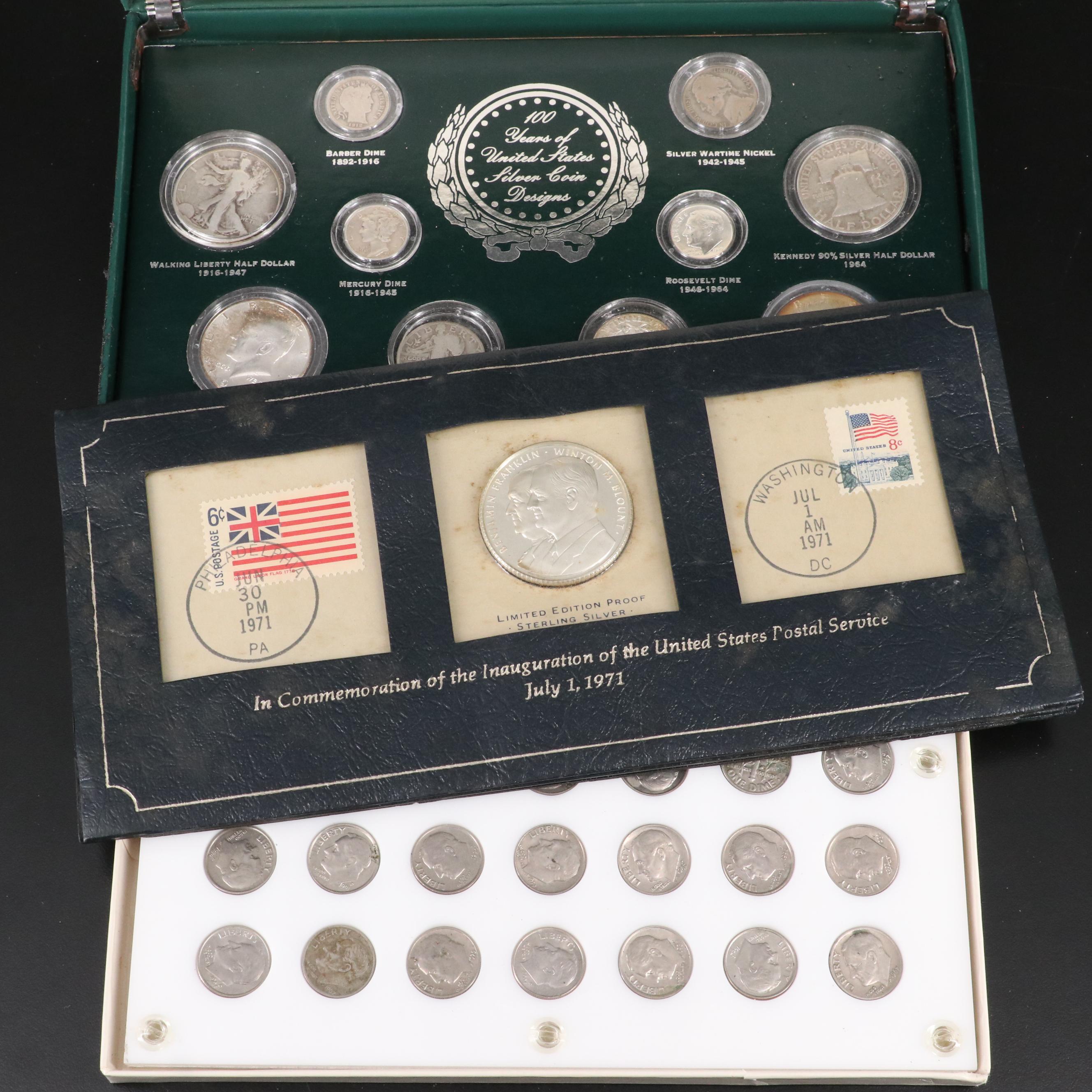 Set of Ten Silver U.S. Coins From the Last 100 Years and Two Others