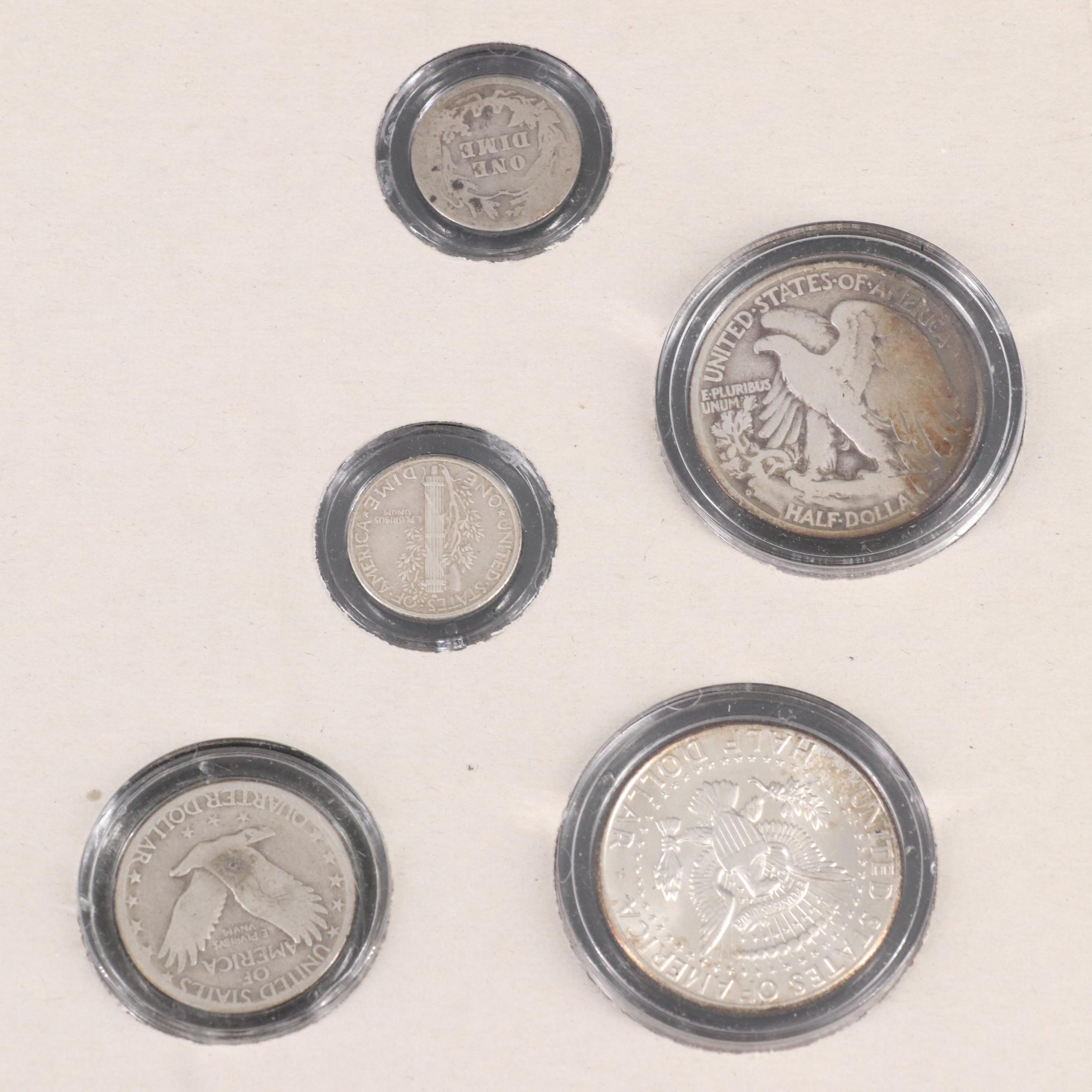 Set of Ten Silver U.S. Coins From the Last 100 Years and Two Others