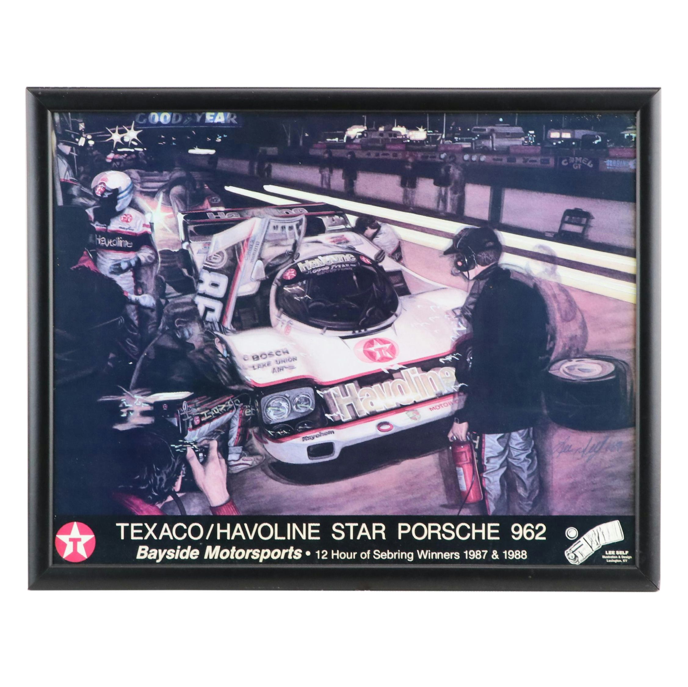 Offset Litho Posters & Color Photo of Porsche 962 IMSA 12Hrs of Sebring, 1980s
