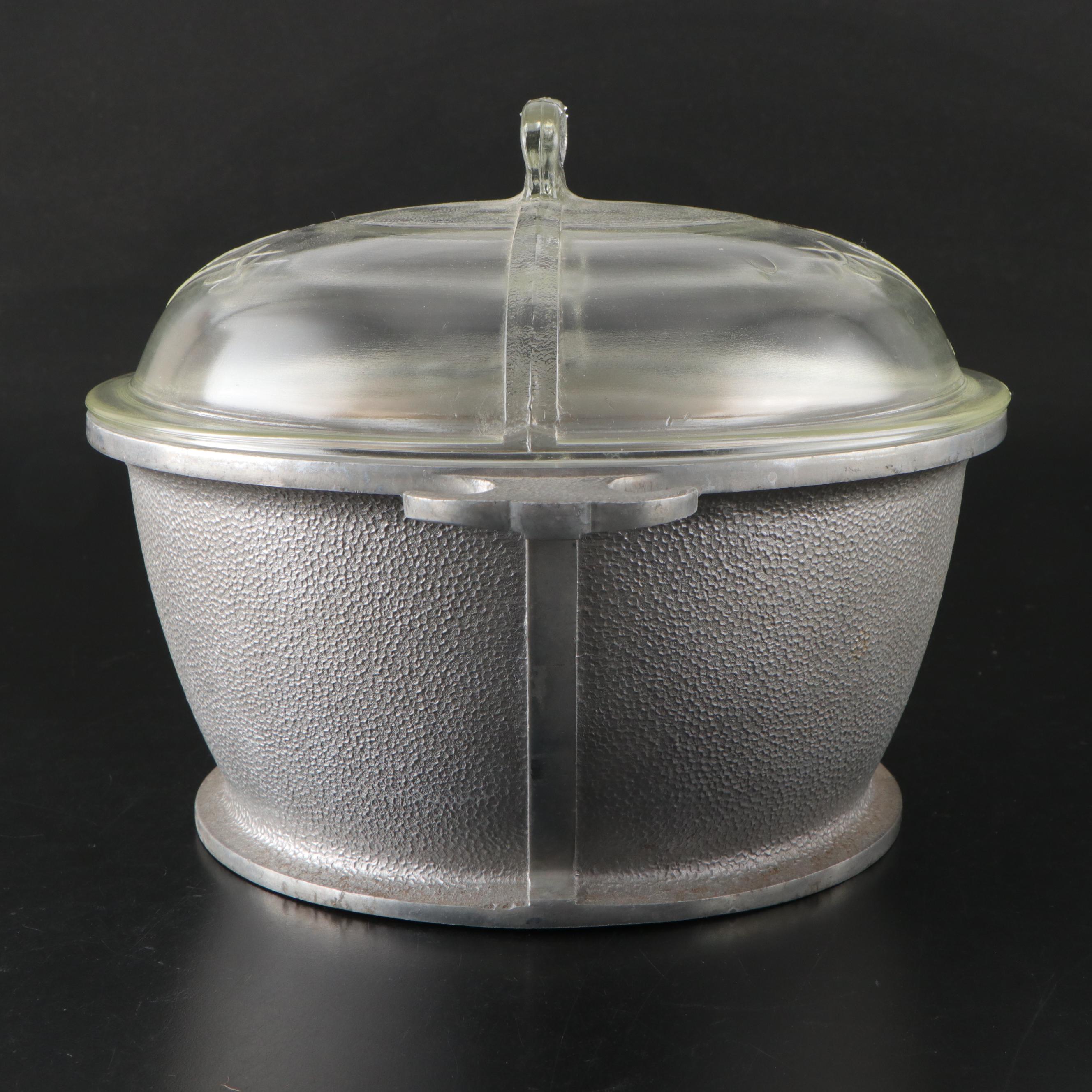 Guardian Service Aluminum Casserole Cookware With Glass Lids, Mid-20th Century