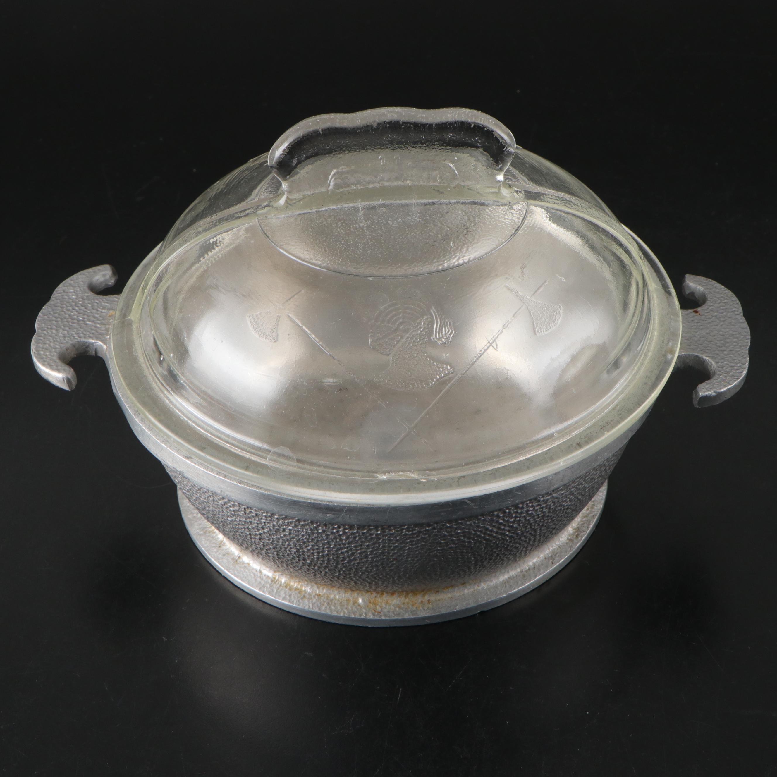 Guardian Service Aluminum Casserole Cookware With Glass Lids, Mid-20th Century