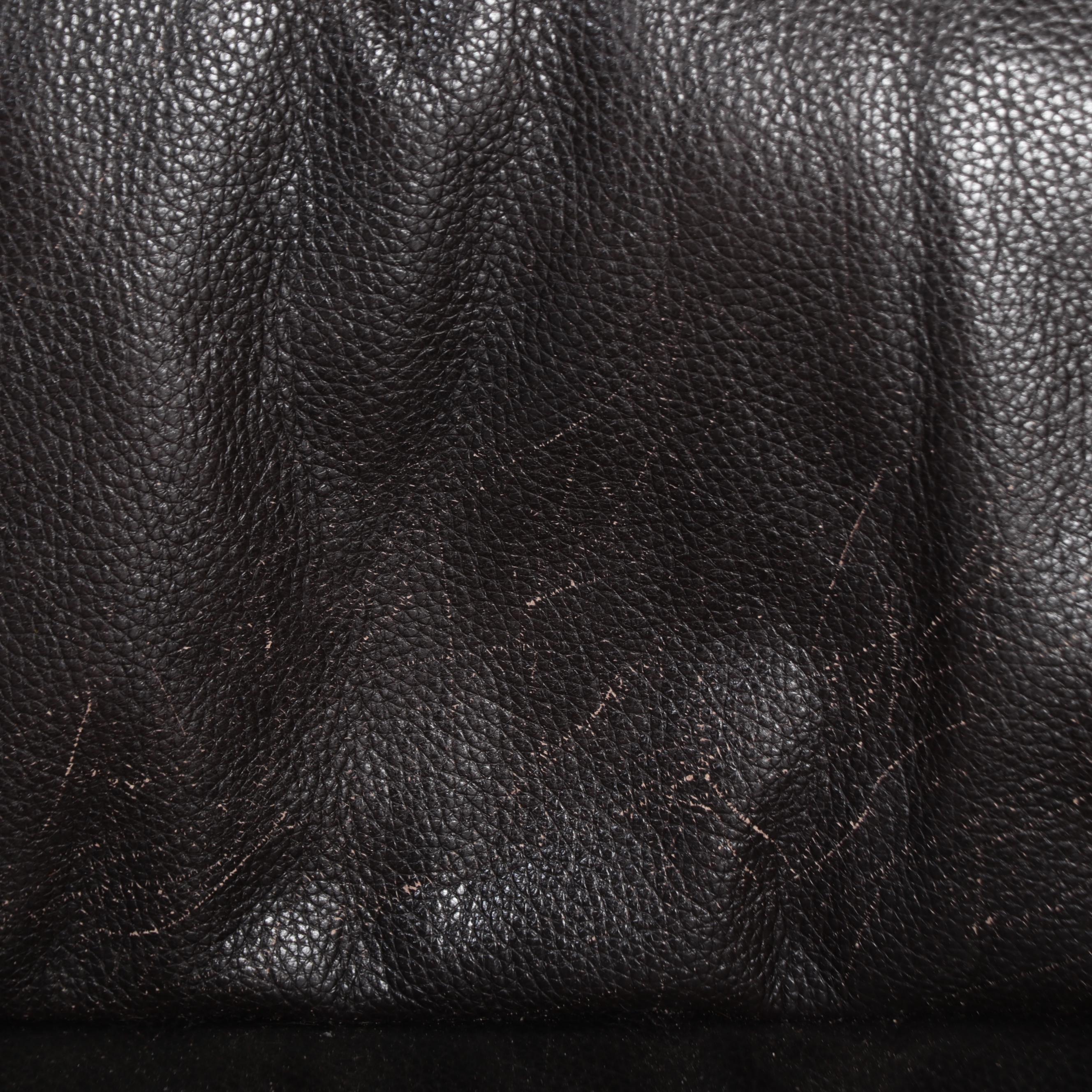 Chateau d'Ax Contemporary Black Leather Sofa