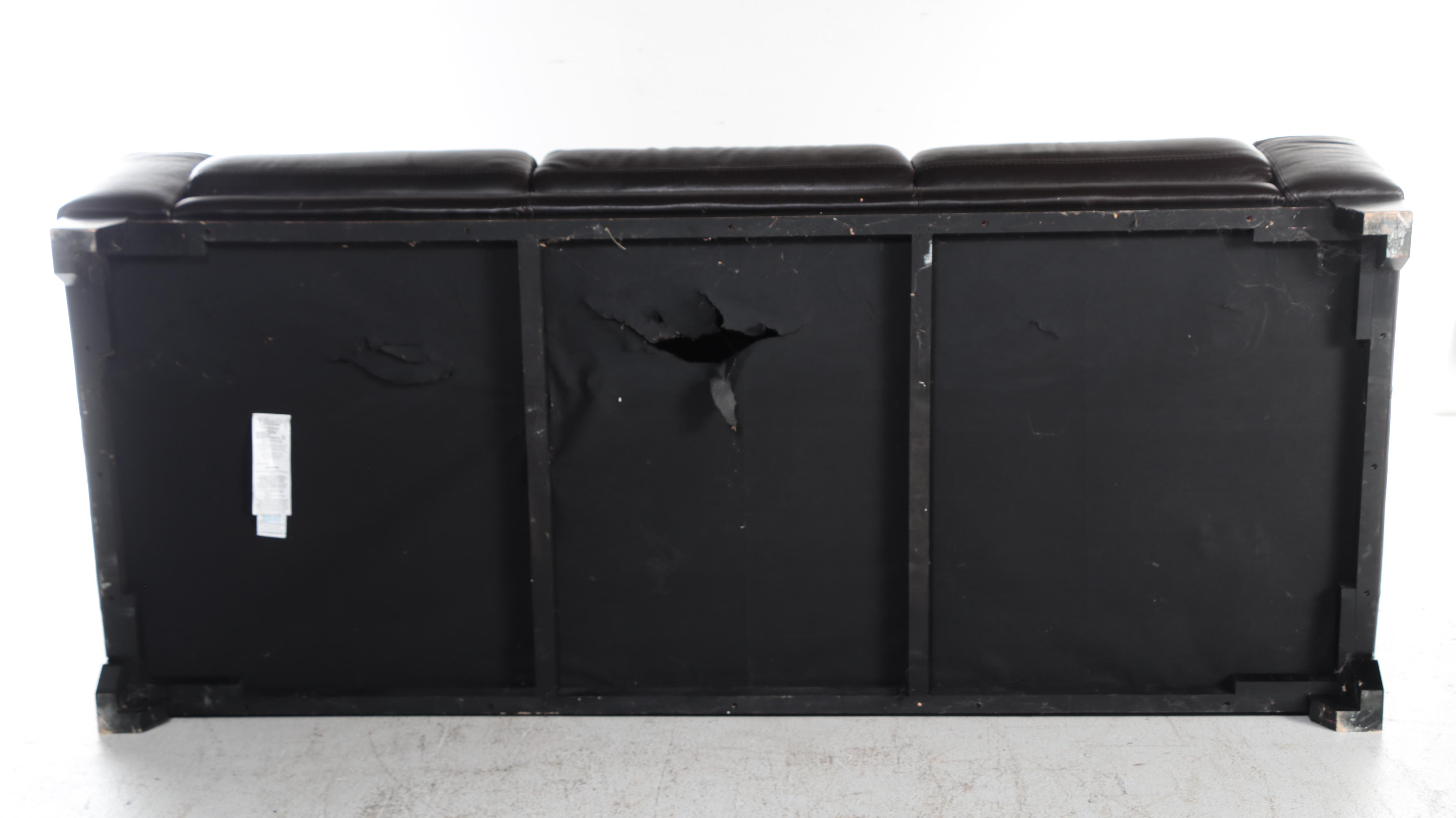 Chateau d'Ax Contemporary Black Leather Sofa