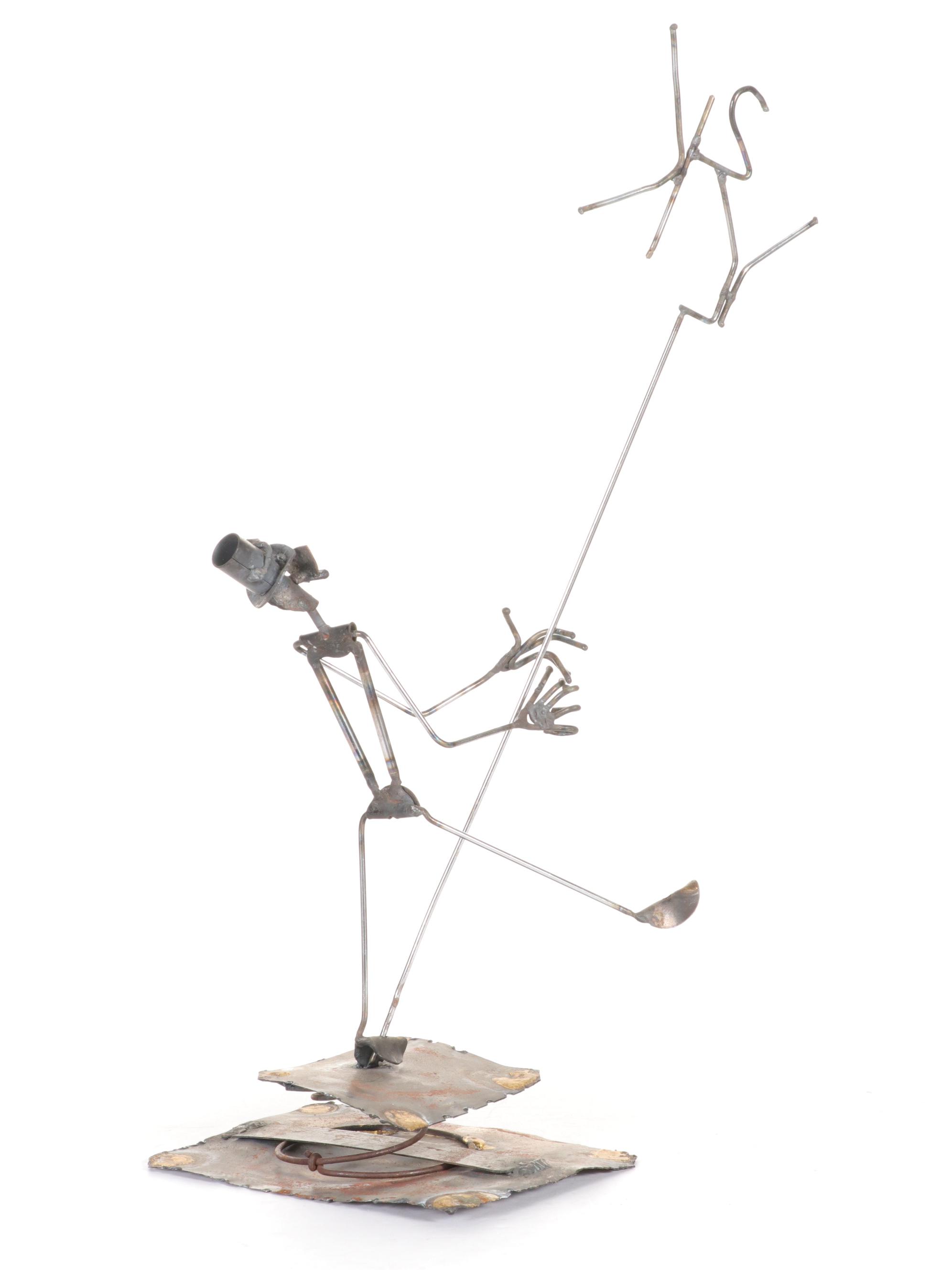 Bob Ragland Celebratory Figure Welded Metal Sculptures, Late 20th Century