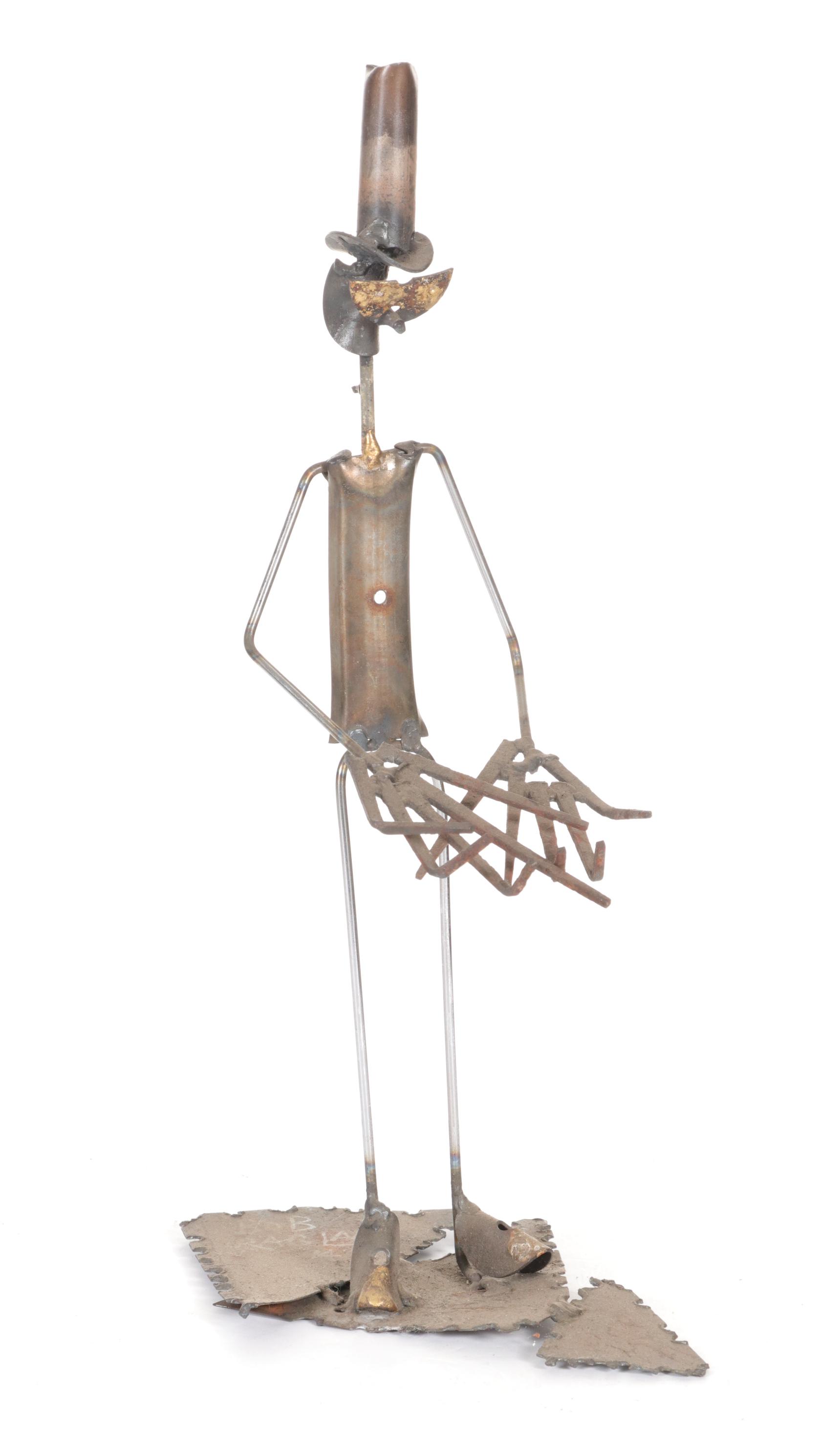 Bob Ragland Celebratory Figure Welded Metal Sculptures, Late 20th Century