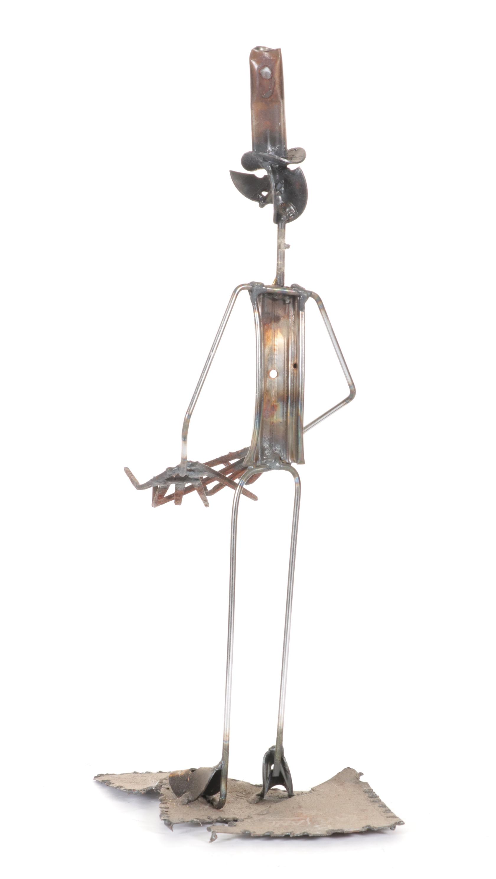 Bob Ragland Celebratory Figure Welded Metal Sculptures, Late 20th Century