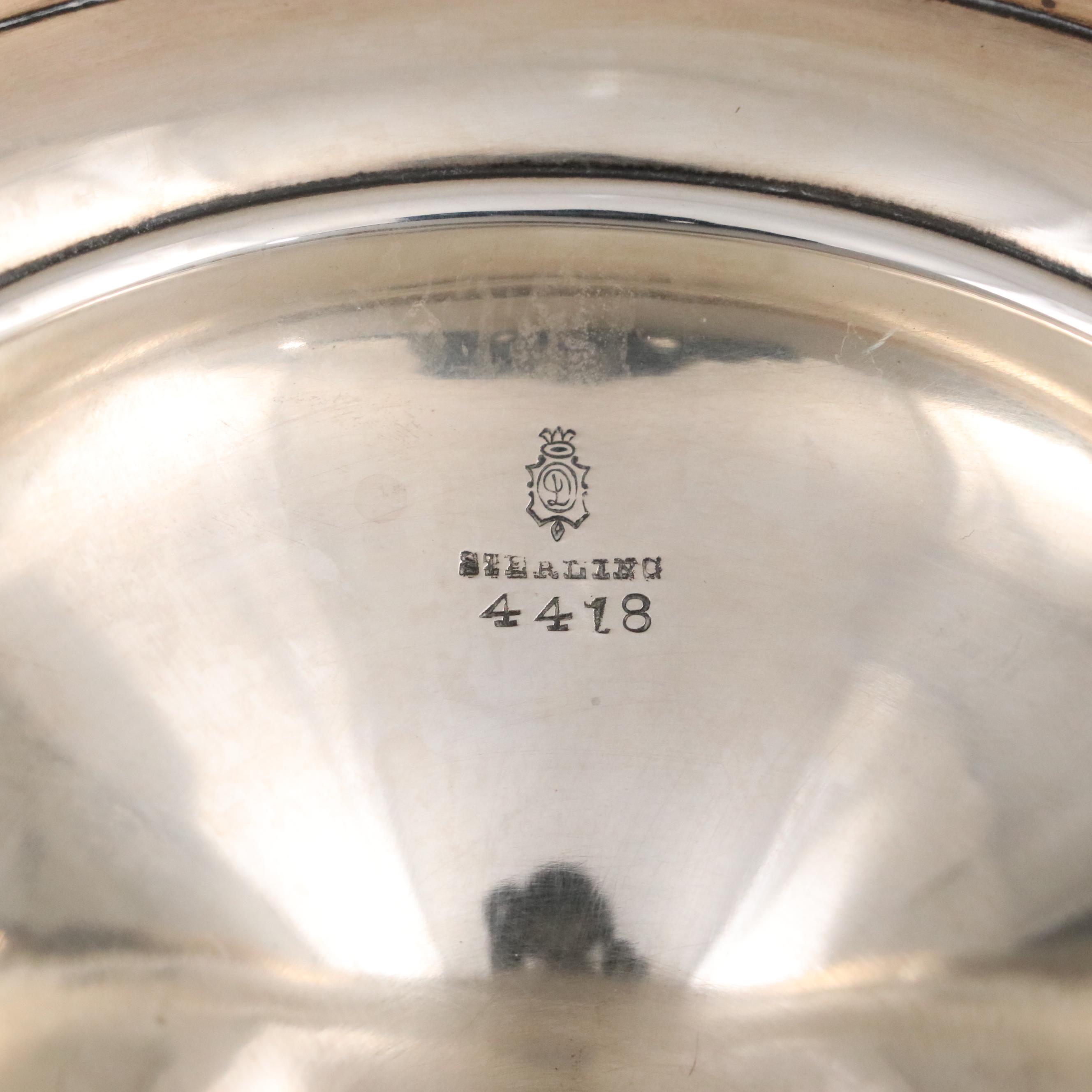 Durgin Gorham Sterling Silver Footed Vase with Frog, Early to Mid-20th Century