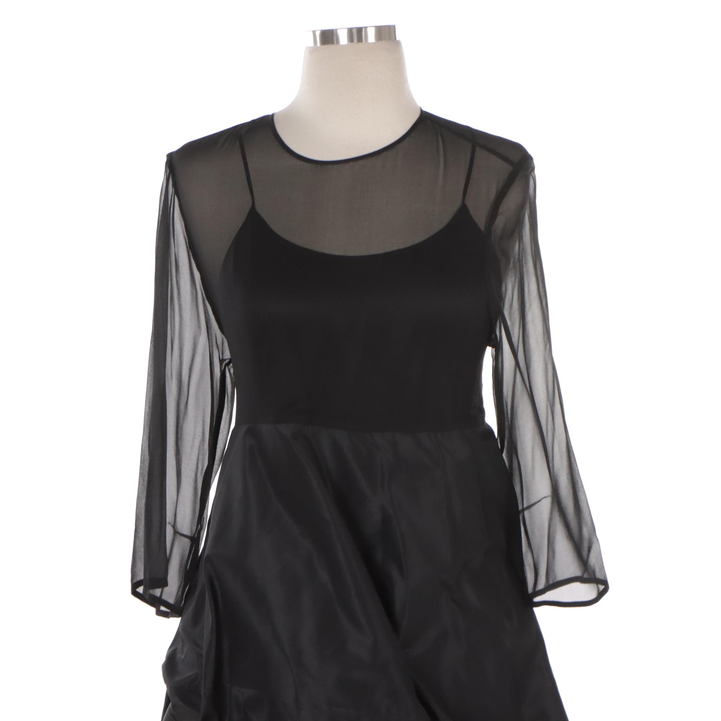 Morgane Le Fay Black Silk Bubble Dress