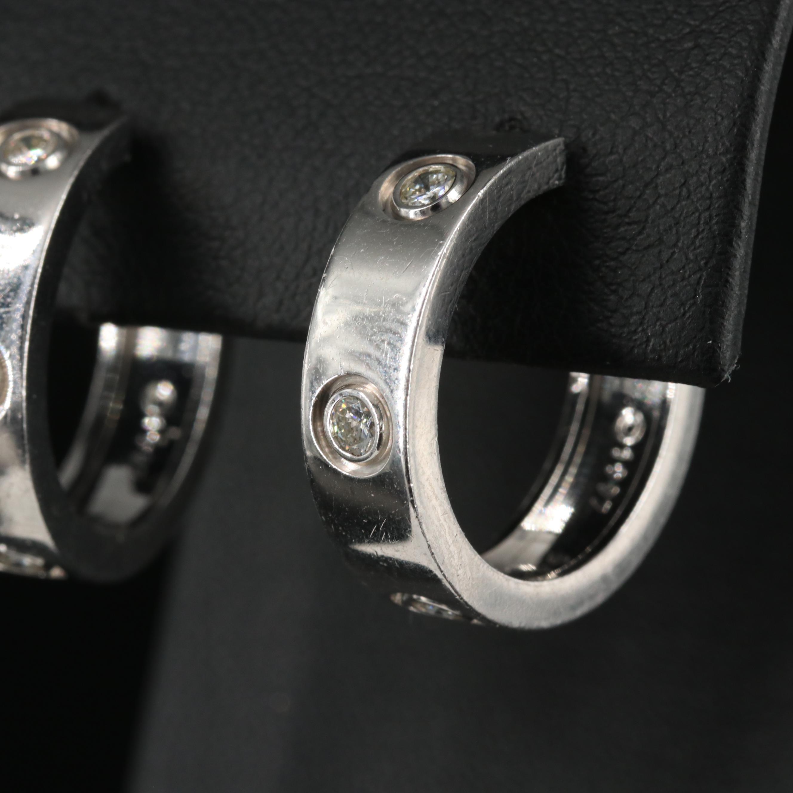 Cartier LOVE 18K 0.36 CTW Diamond Hoop Earrings