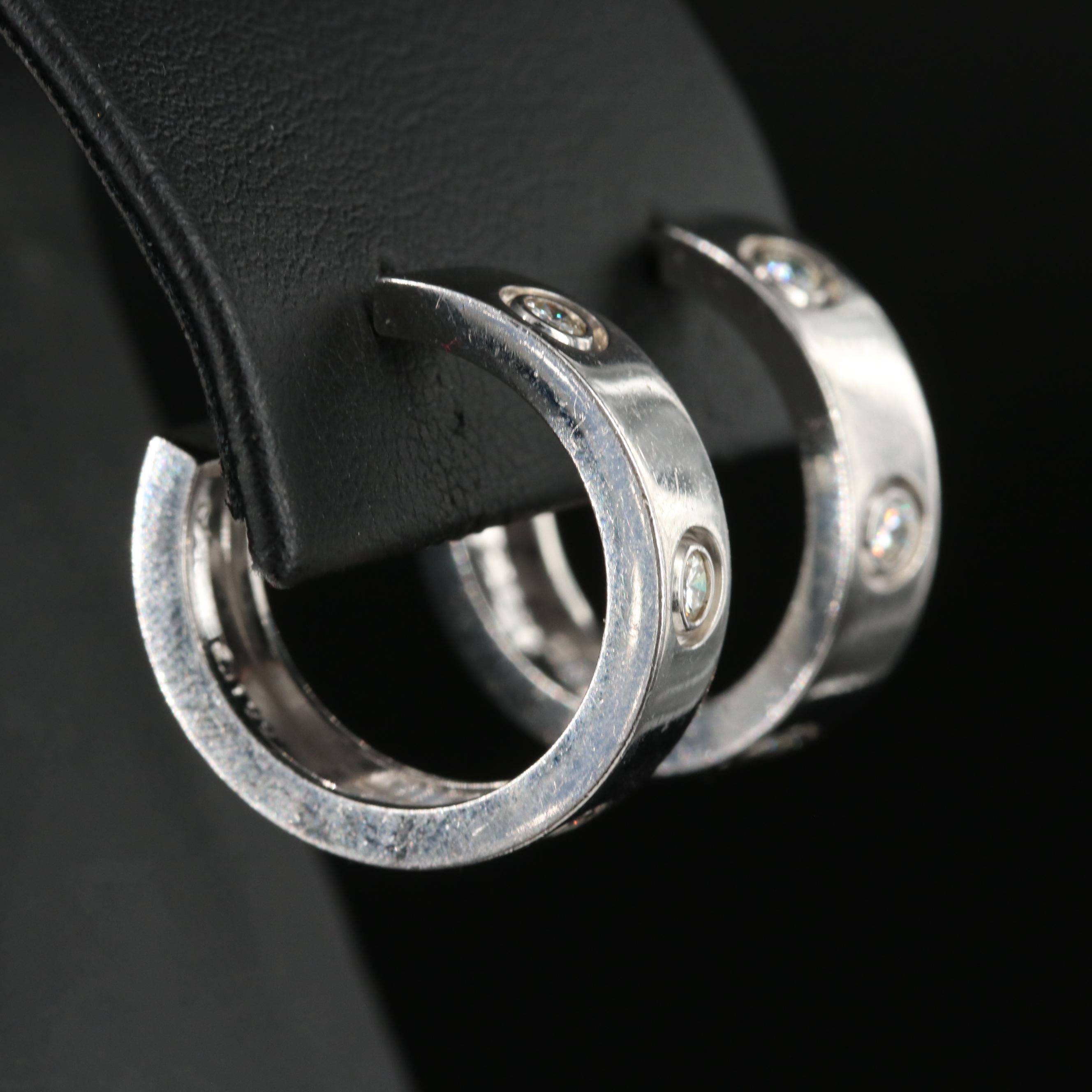 Cartier LOVE 18K 0.36 CTW Diamond Hoop Earrings