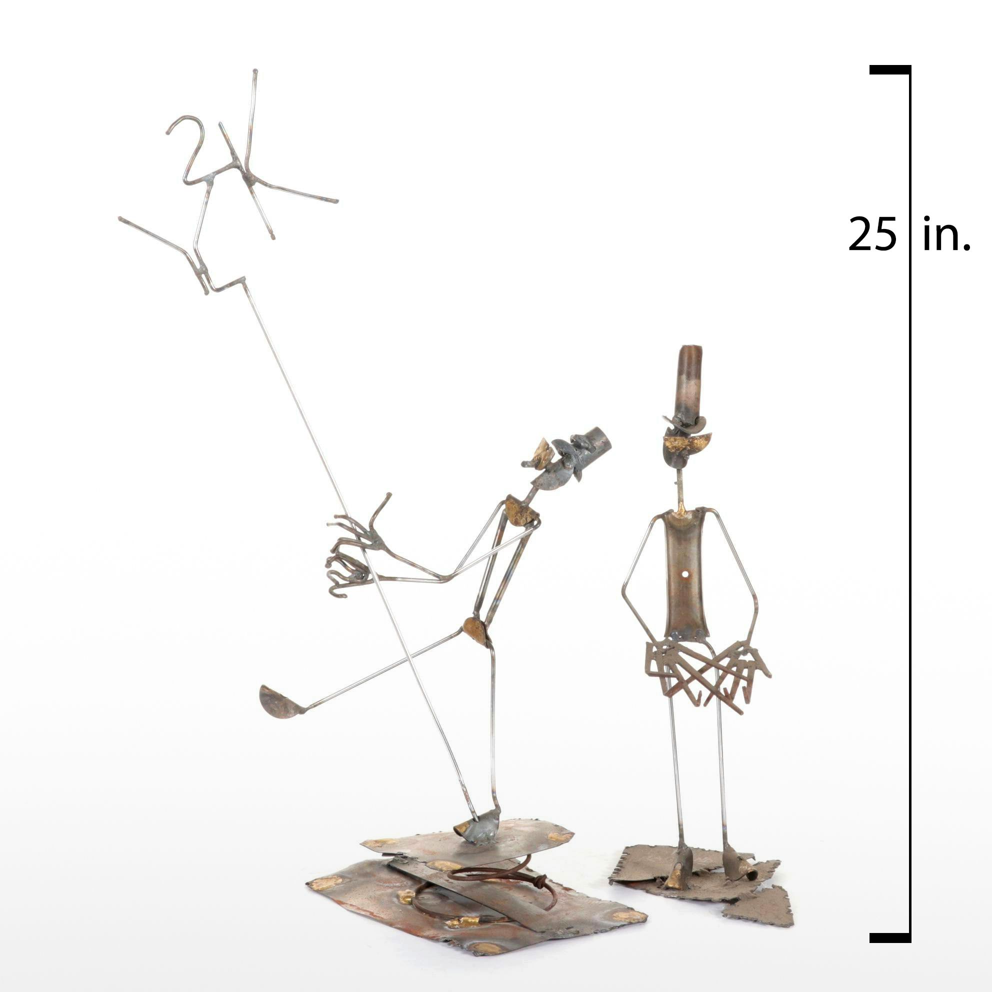 Bob Ragland Celebratory Figure Welded Metal Sculptures, Late 20th Century