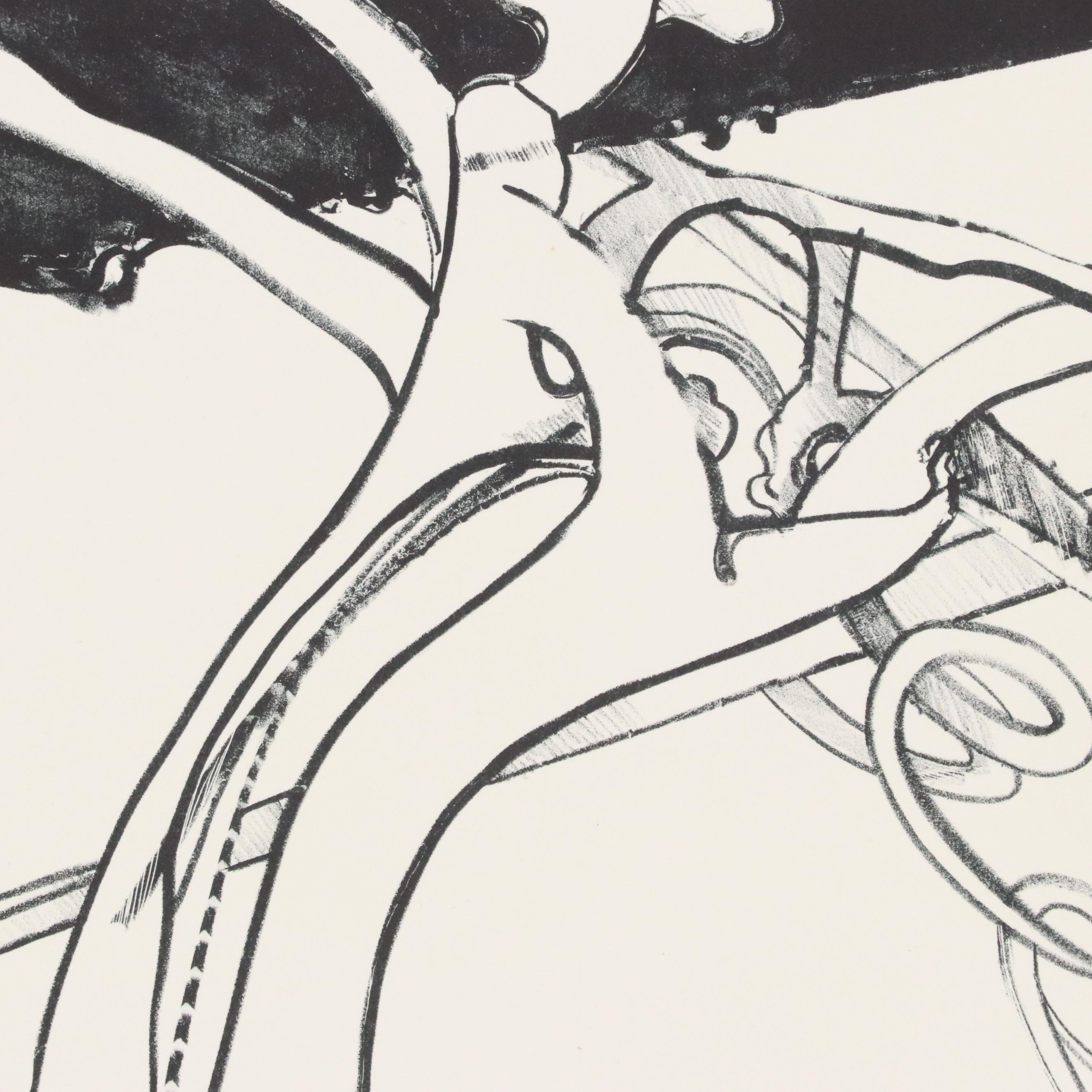 Richard Howard Hunt Abstract Lithograph, 1972