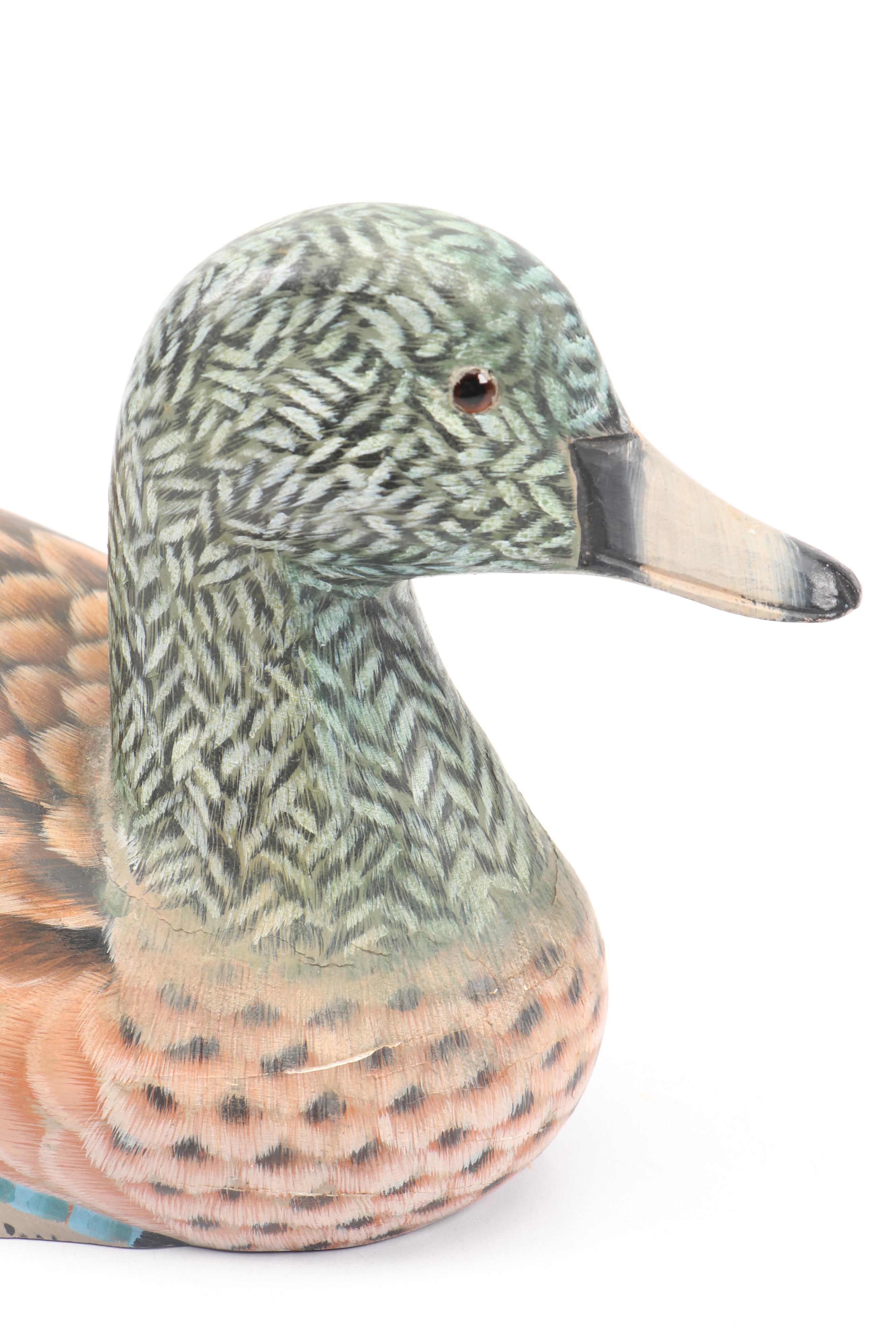 Hand-Painted and Carved Duck Decoy