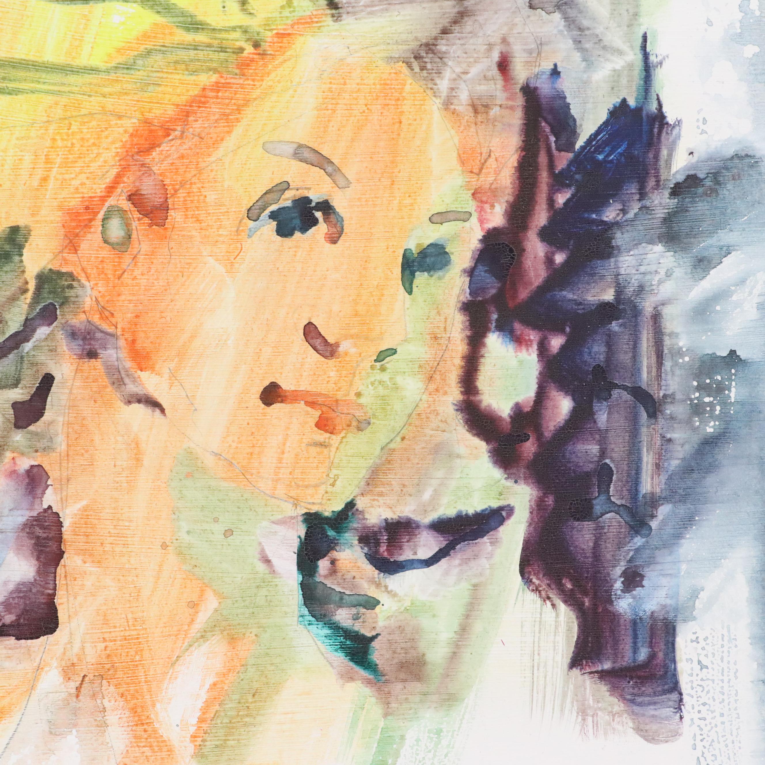 Jack Meanwell Modern Watercolor Portrait, 1981