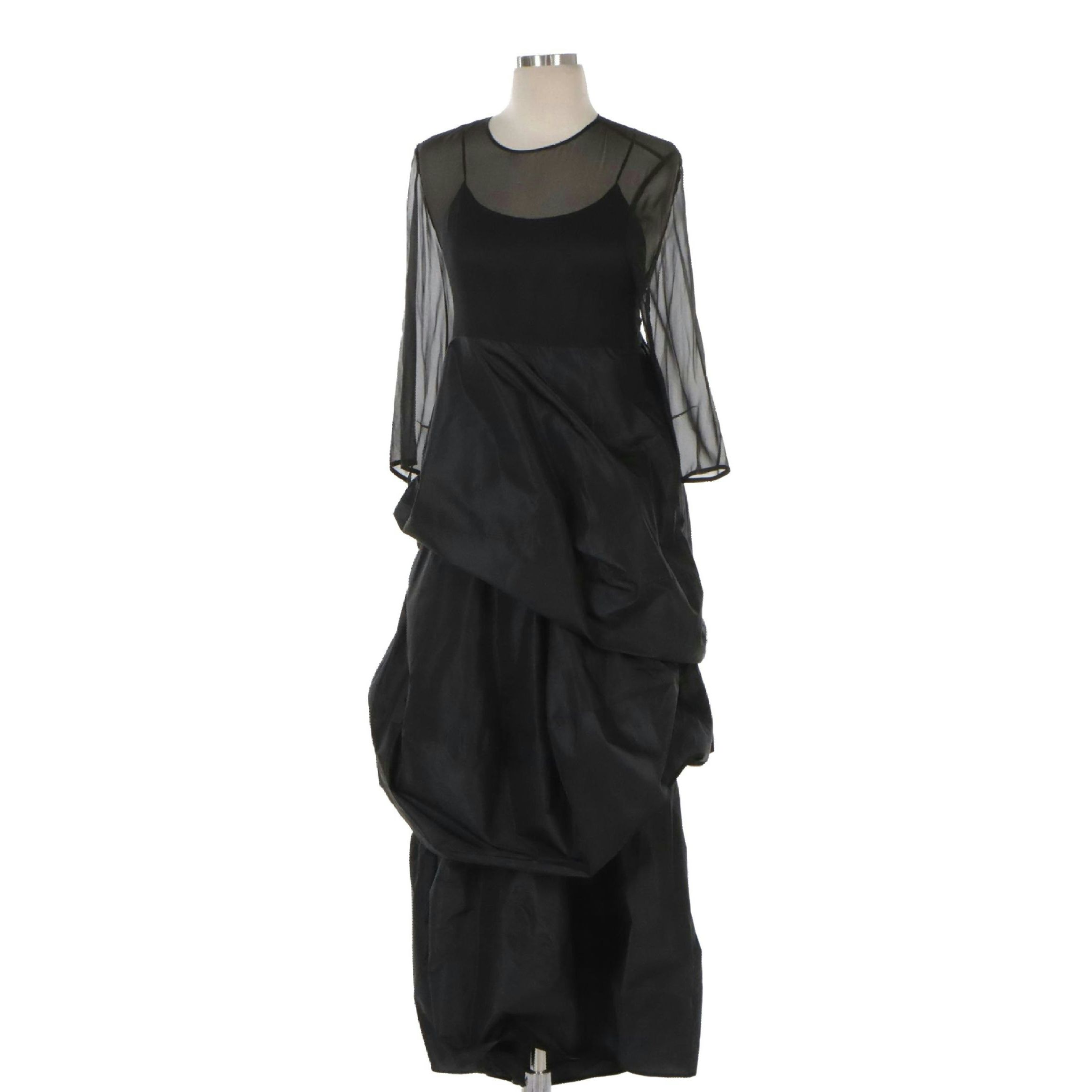 Morgane Le Fay Black Silk Bubble Dress
