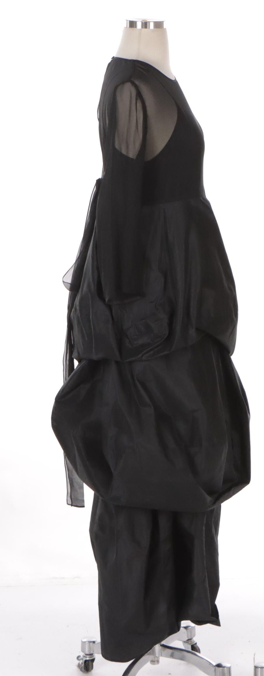 Morgane Le Fay Black Silk Bubble Dress