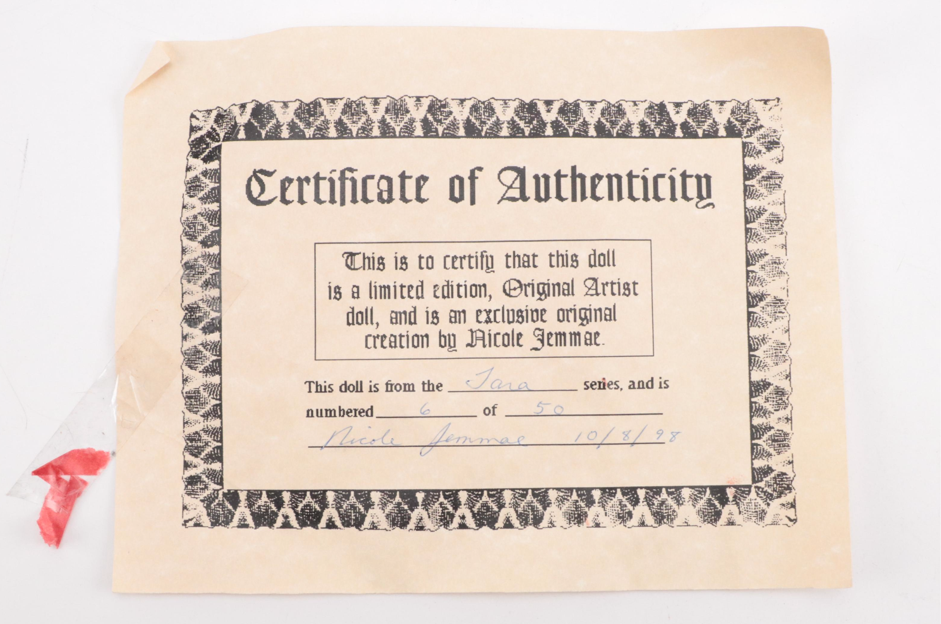 Nicole Jemmae "Tara" Porcelain Artist Dolls