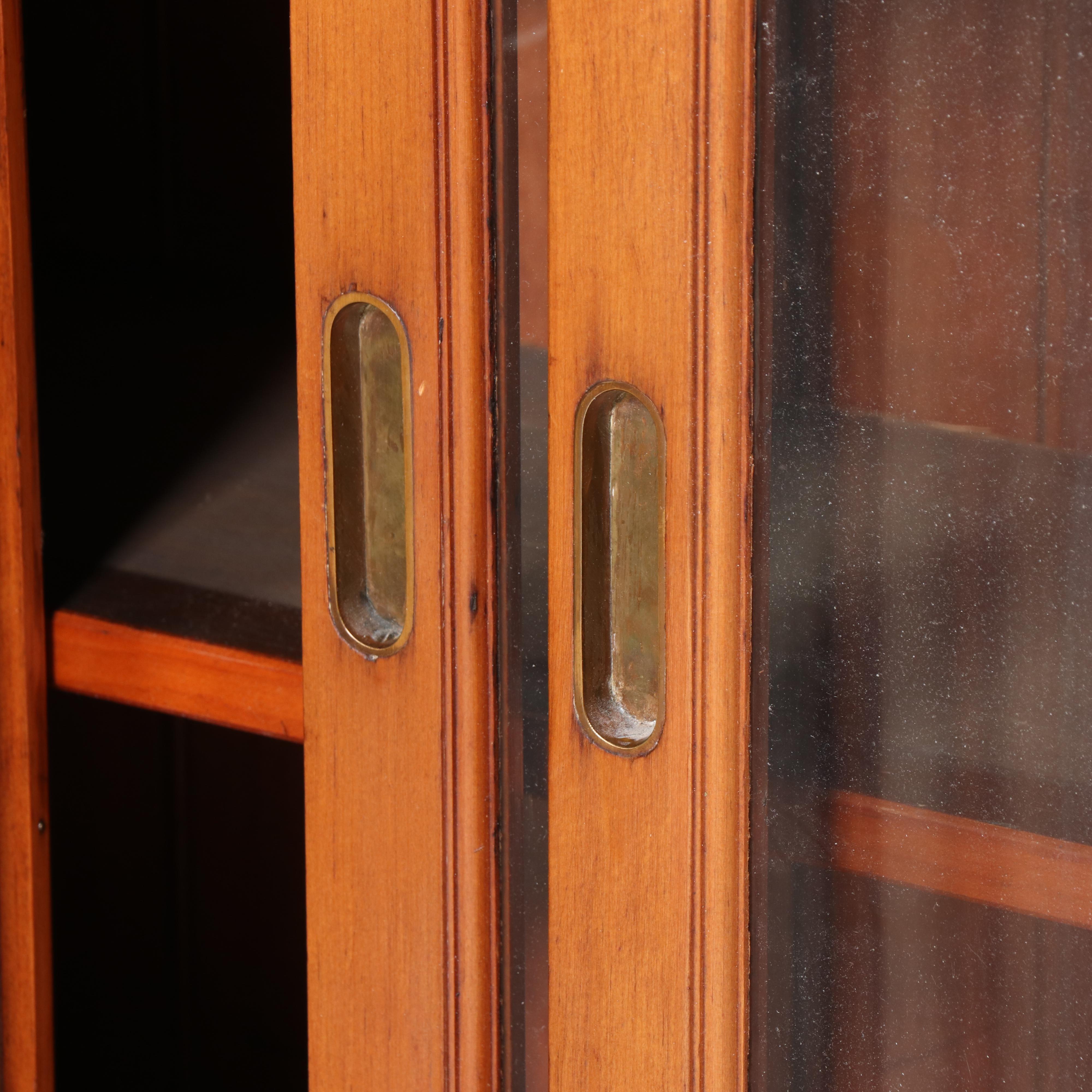 Victorian Walnut Built-In Corner Bookcase