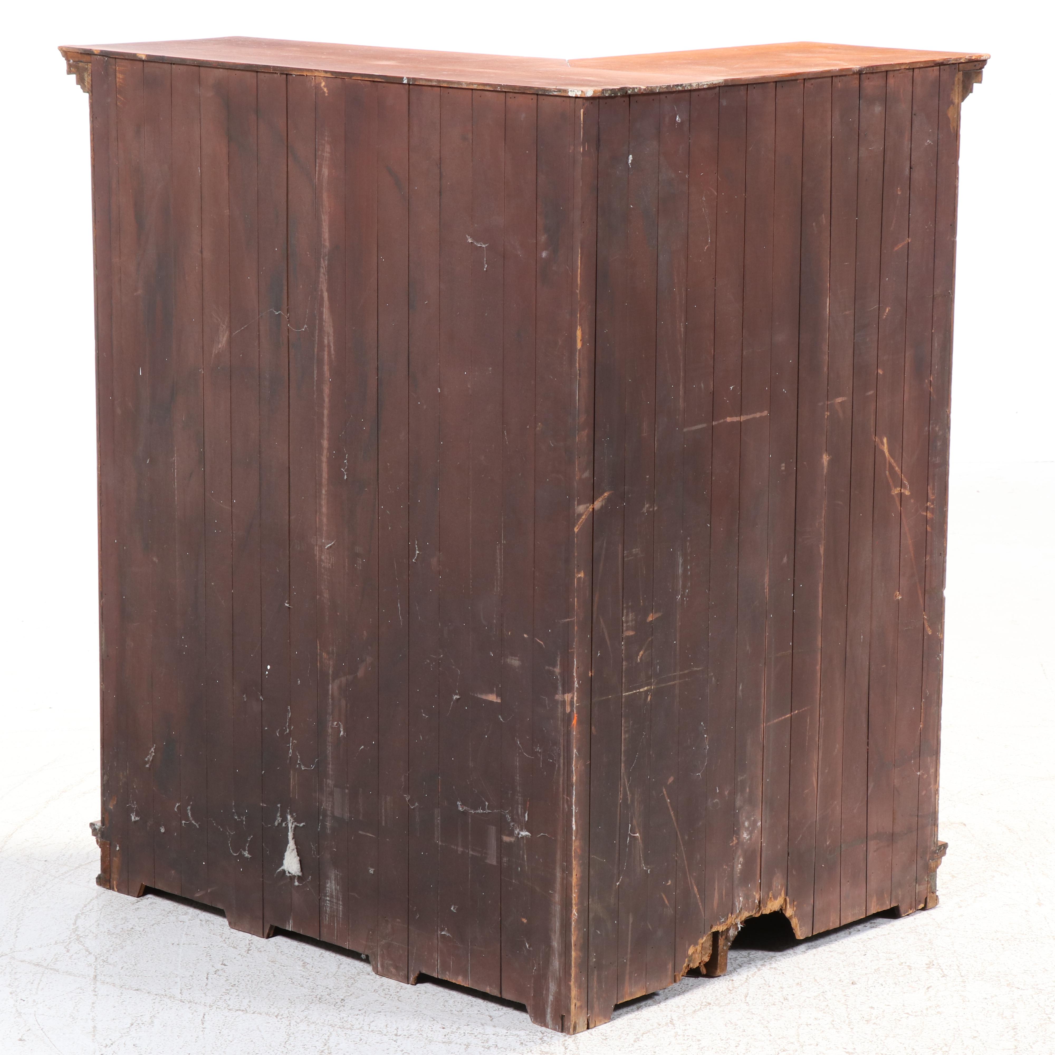 Victorian Walnut Built-In Corner Bookcase